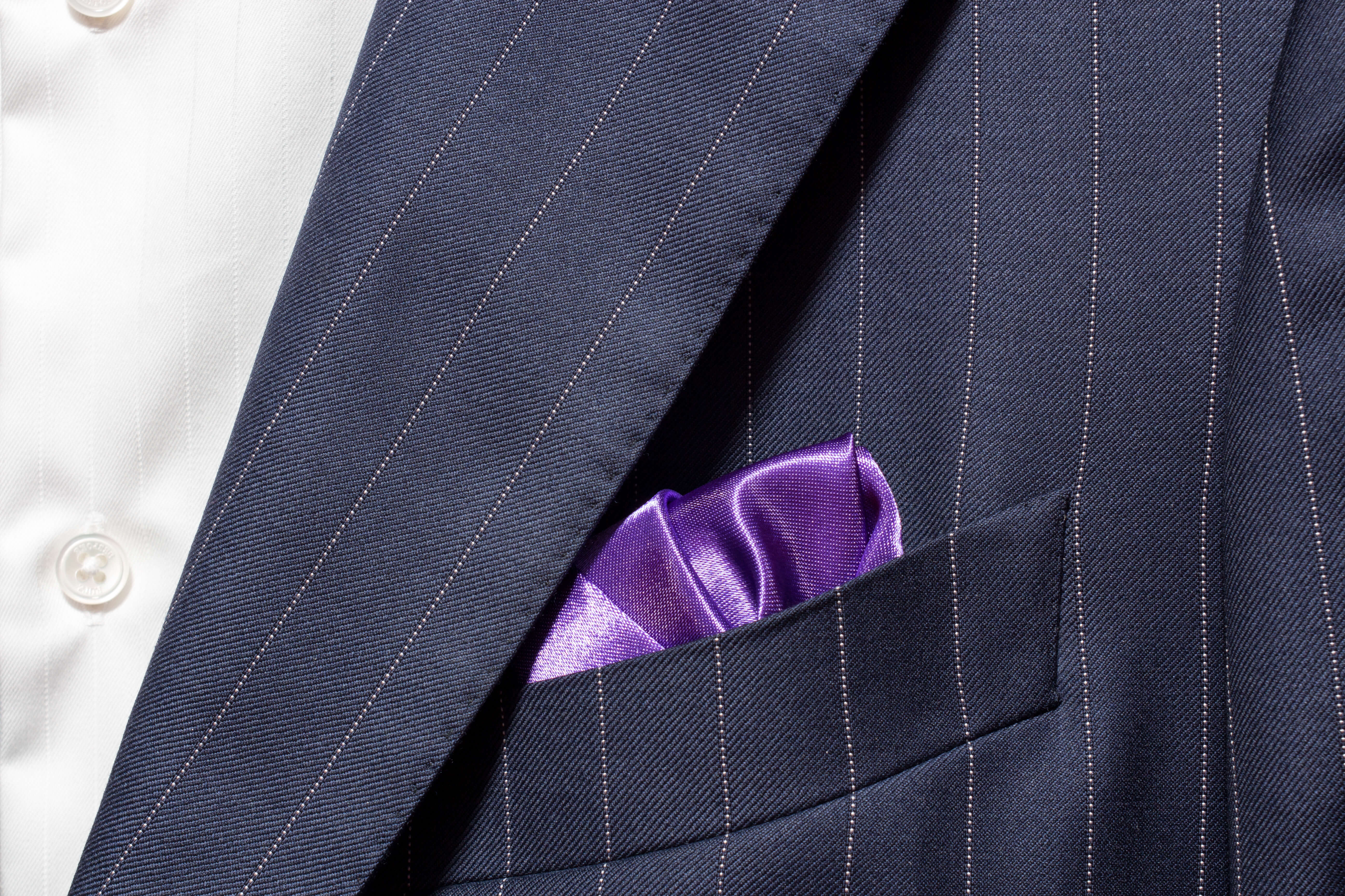 Elegant Violet Purple Pocket Square for Men - Perfect for Weddings, Business & Formal Events