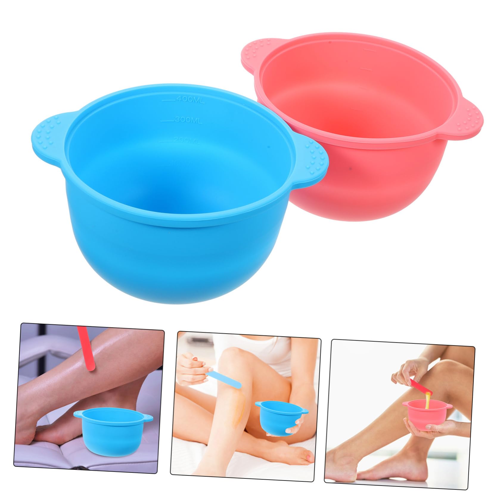 2PCS Reusable Wax Warmer Pot with Liner & Spatula - Professional Hair Removal Waxing Kit for Salon & Home Use - Perfect for Eyebrows, Legs, Bikini Line & Facial Hair