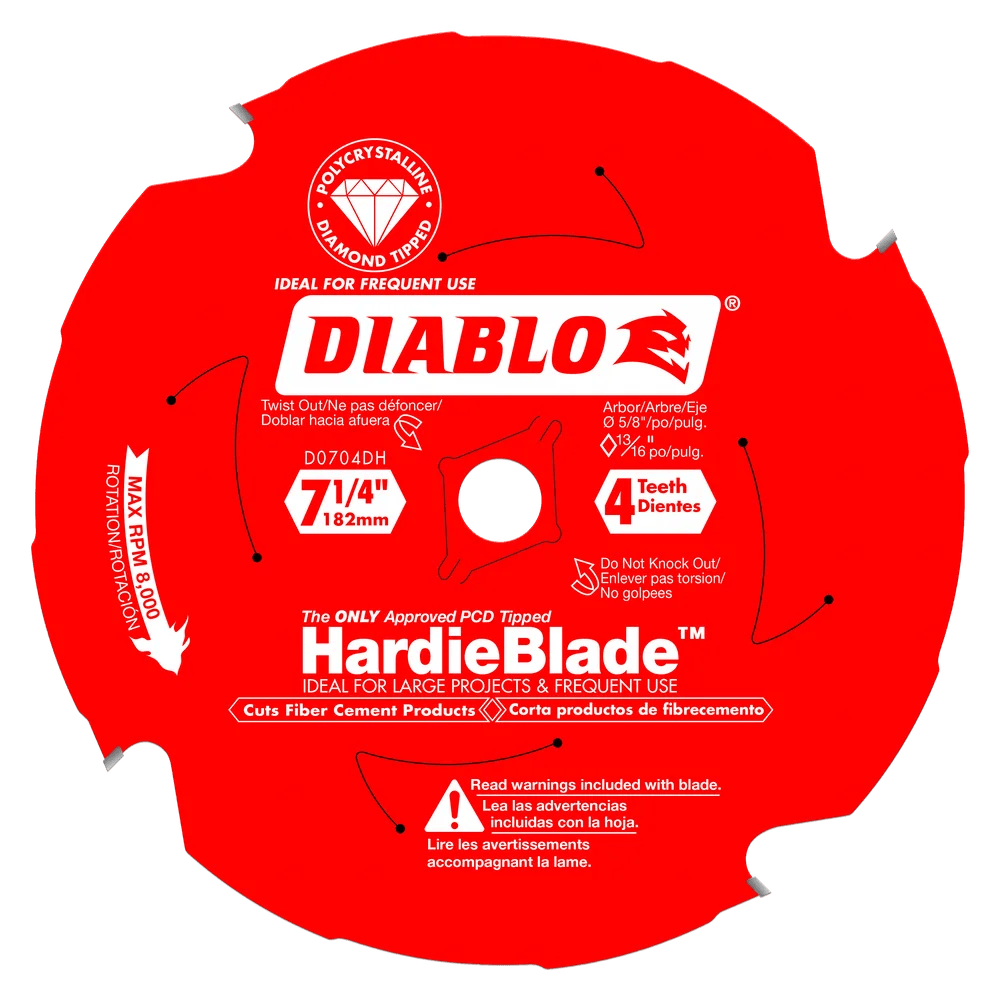 7 1/4 Inch x 4 Tooth Fiber Cement Saw Blade - 6 Pack for Cutting Fiber Cement Boards | Perfect for Roofing, Siding, and Construction Projects