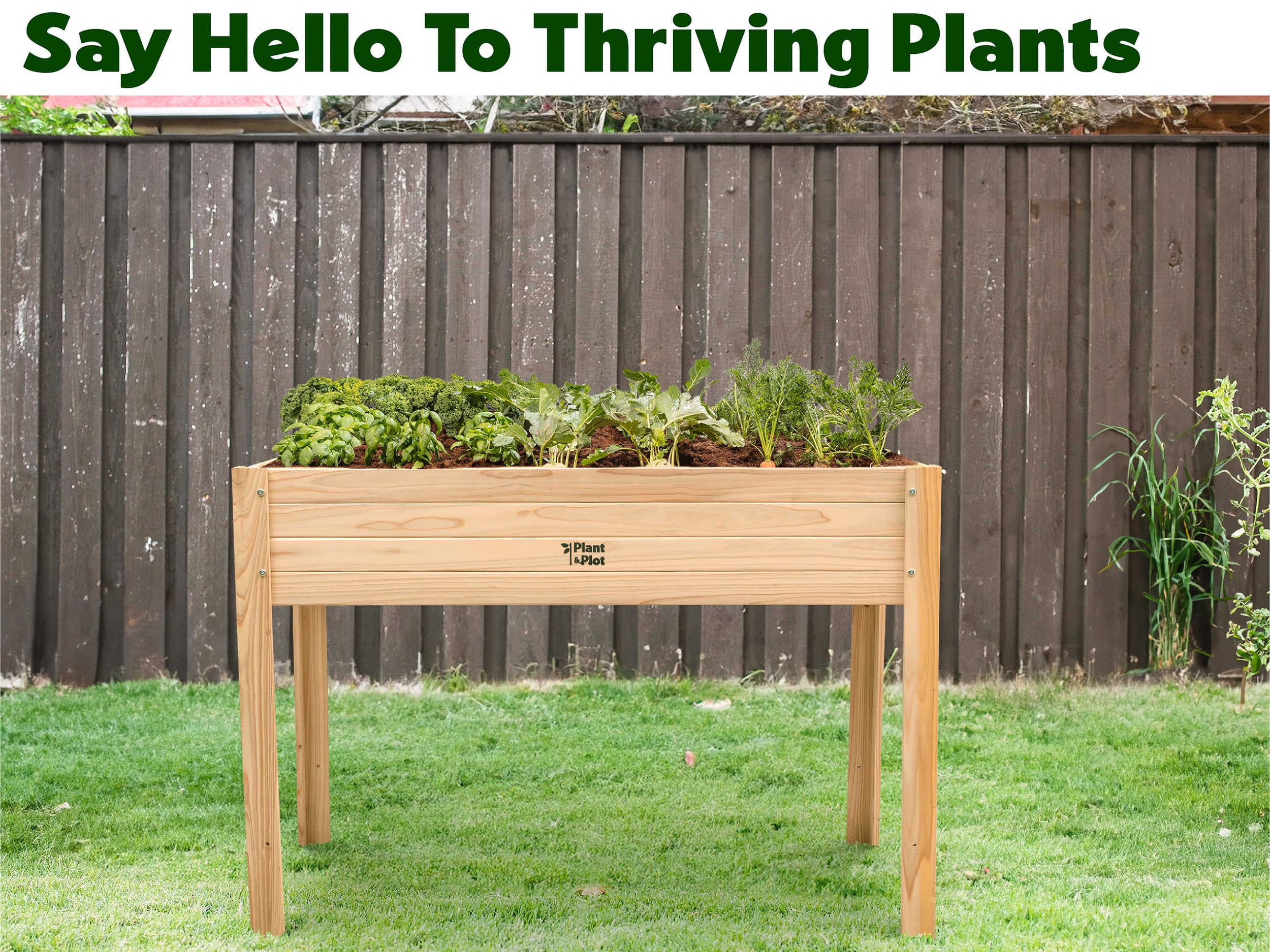 Elevated Wooden Raised Garden Bed with Legs - 48×24×33in Outdoor Planter Box for Vegetables, Flowers & Herbs - Large Wooden Gardening Bed for Backyard, Patio, Balcony & Urban Farming - Perfect for Organic Gardening & Small Space Planting