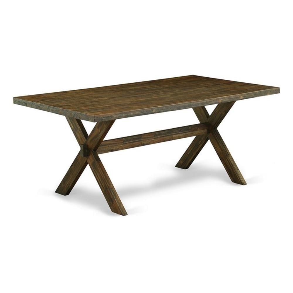 East West Furniture 5-Piece Kitchen Dining Set - 40x72 Inch Rectangle Table with X-Legs & 4 Upholstered Chairs, Dark Khaki Linen Fabric, Multi-Color - Perfect for Small Spaces, Breakfast Nooks, and Cozy Family Meals