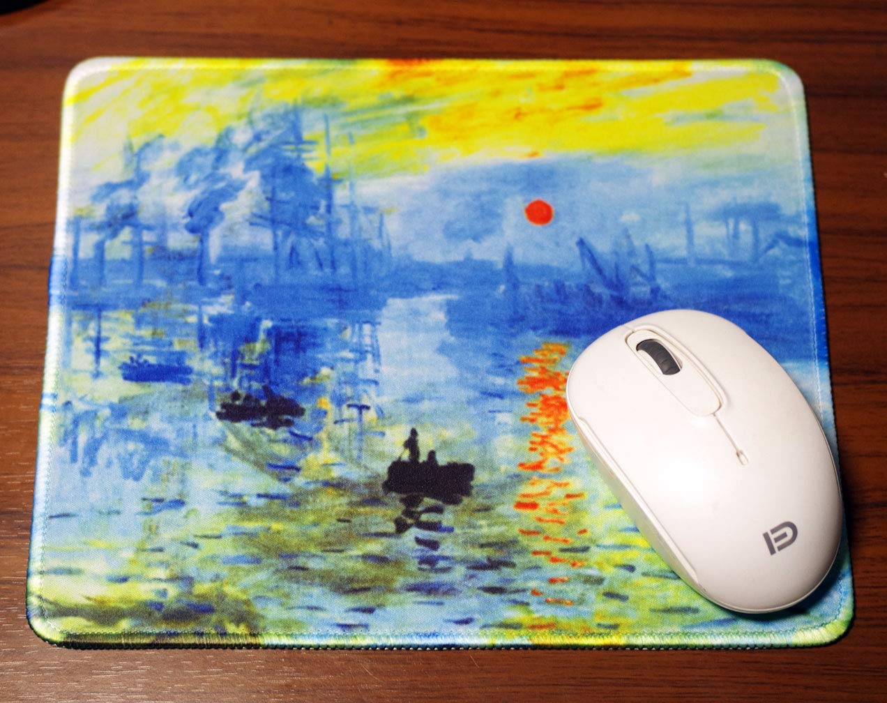 Claude Monet Impression Sunrise Mouse Pad - Non-Slip Gaming & Office Desk Mat with Artistic Painting Design - Perfect for Computer Workstations, Home Offices & Gift Ideas
