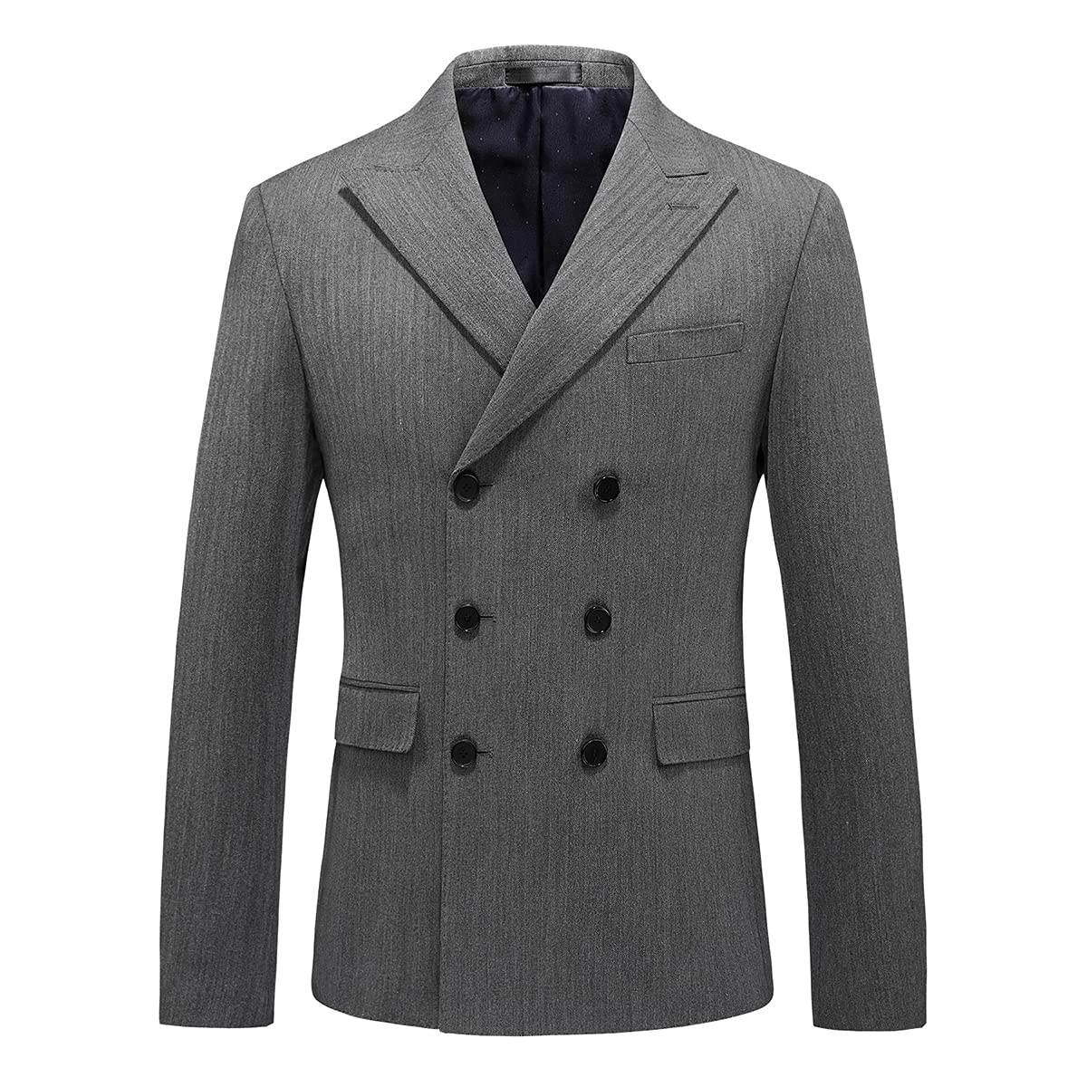 KUDORO Men's 3 Piece Slim Fit Double Breasted Pinstripe Suit - Formal Wedding Tuxedo & Business Attire for Grooms, Professionals & Special Occasions