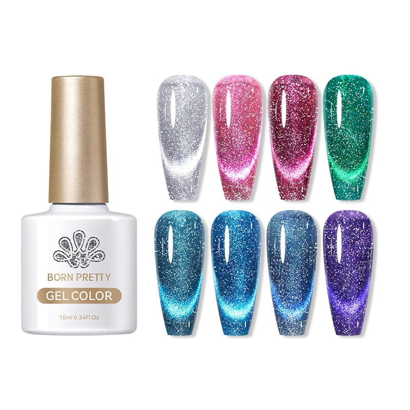 8 Colors Reflective Cat Magnetic Gel Polish Set - 10ml UV LED Nail Polish Kit for Long-Lasting Manicure - Perfect for Nail Salons, Home Use & Gift Giving