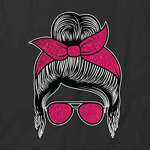 Messy Bun T-Shirt for Women | Soft Black Graphic Tee with Trendy Print - Perfect for Casual Wear, Gym, or Running Errands