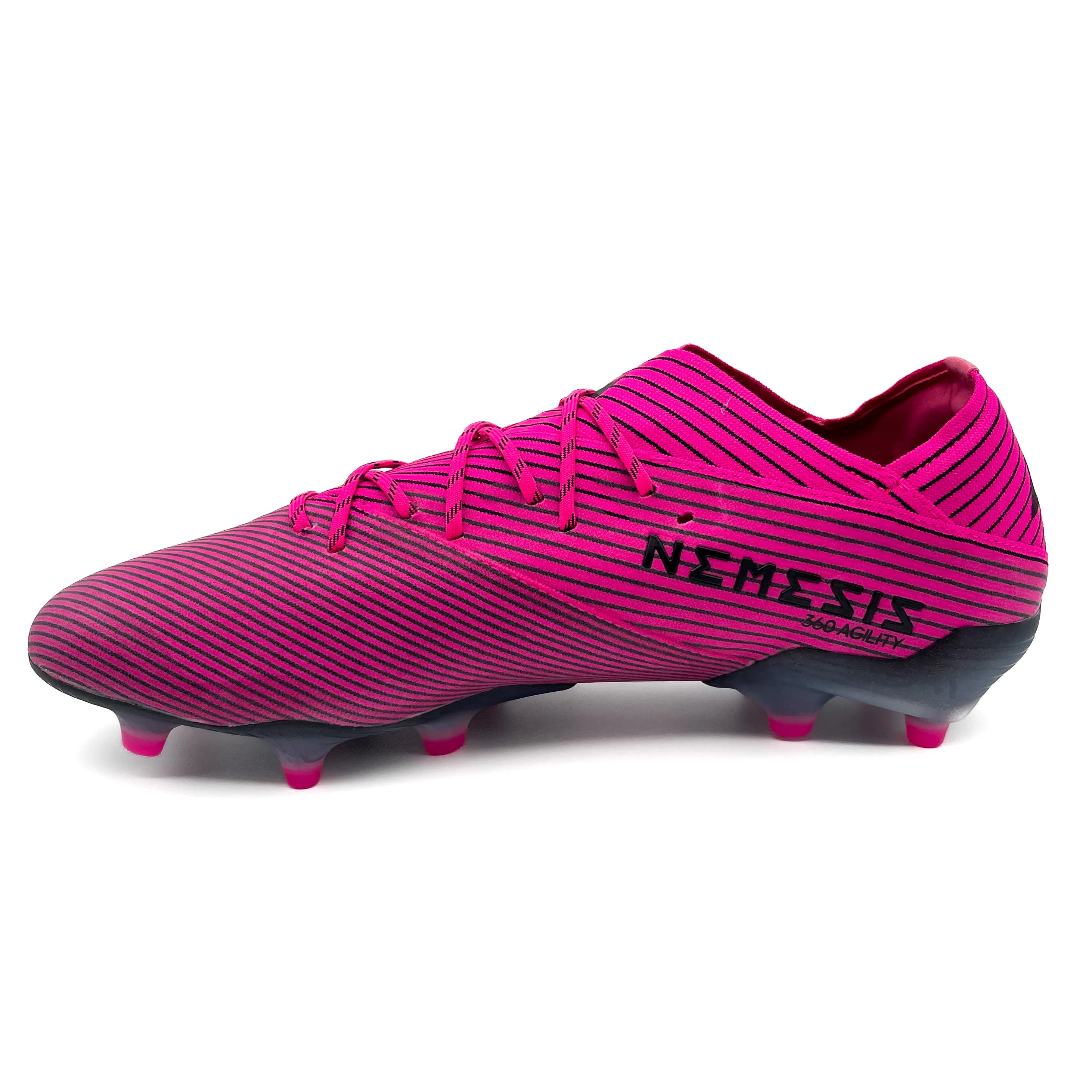 Adidas Nemeziz 19.1 Firm Ground Soccer Cleats - Shock Pink/Black | Lightweight Football Boots for Men with Hard Wired Traction | Perfect for Turf Matches & Training Sessions