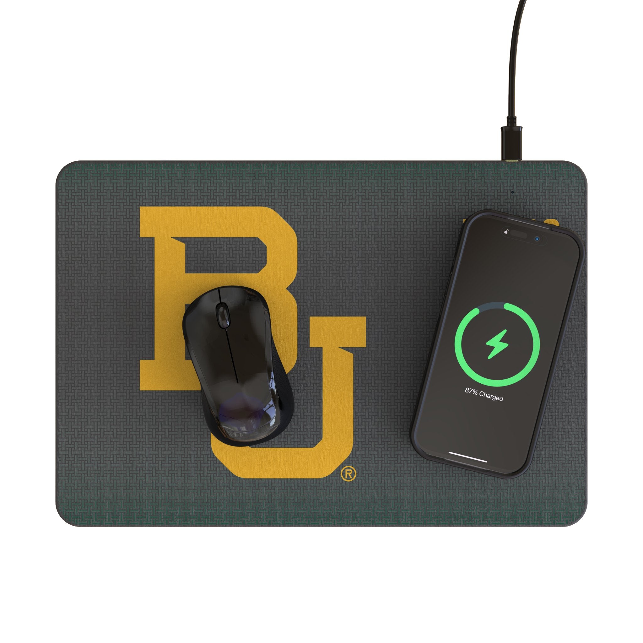 Baylor University Bears Themed 15W Wireless Charging Mouse Pad - Perfect for Gaming, Office & Home Desk Accessories