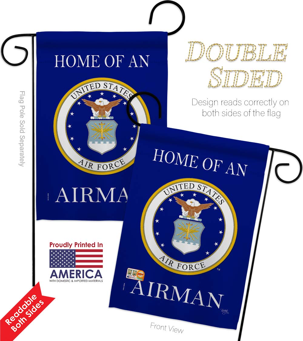 USAF Armed Forces Garden House Flags Kit - Double-Sided 28x40 Inch American Military Veteran Yard Banner - Made in USA - Perfect for Patriotic Home Decor & Military Appreciation Gifts