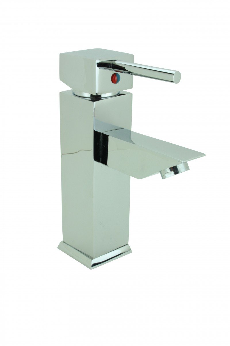 Chrome Plated Square Single Hole Bathroom Faucet with 1 Handle - Modern Waterfall Design for Sink Vanity | Perfect for Home Renovation & Bathroom Upgrade