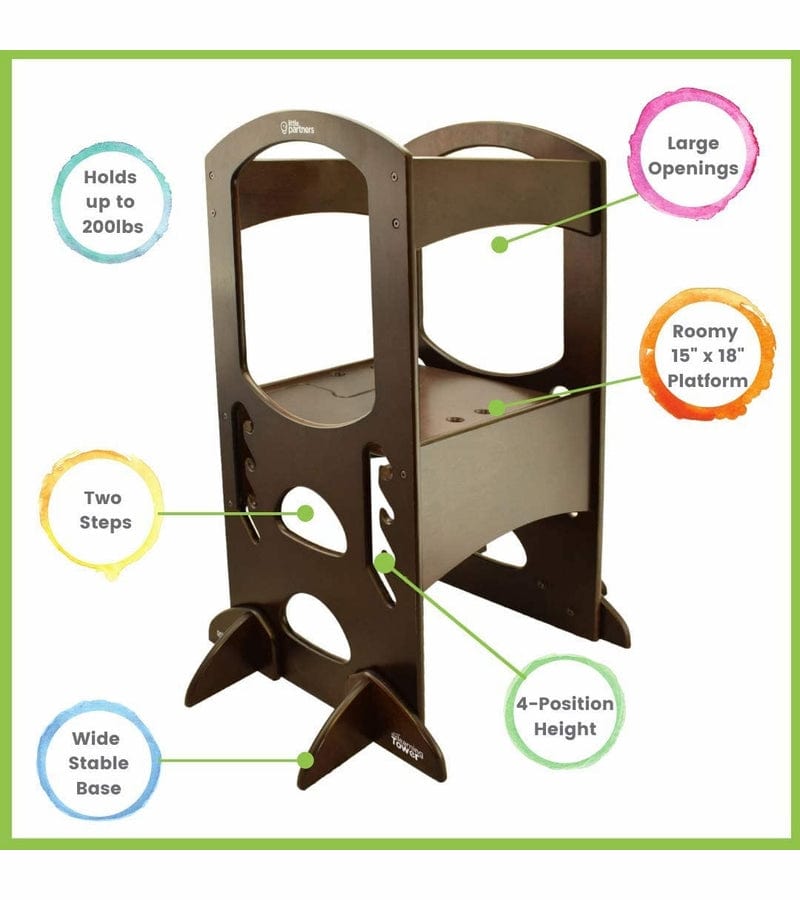 Little Partners The Original Learning Tower - Adjustable Toddler Step Stool for Kitchen, Baking & Learning Activities - Safe & Sturdy Montessori Helper for Kids