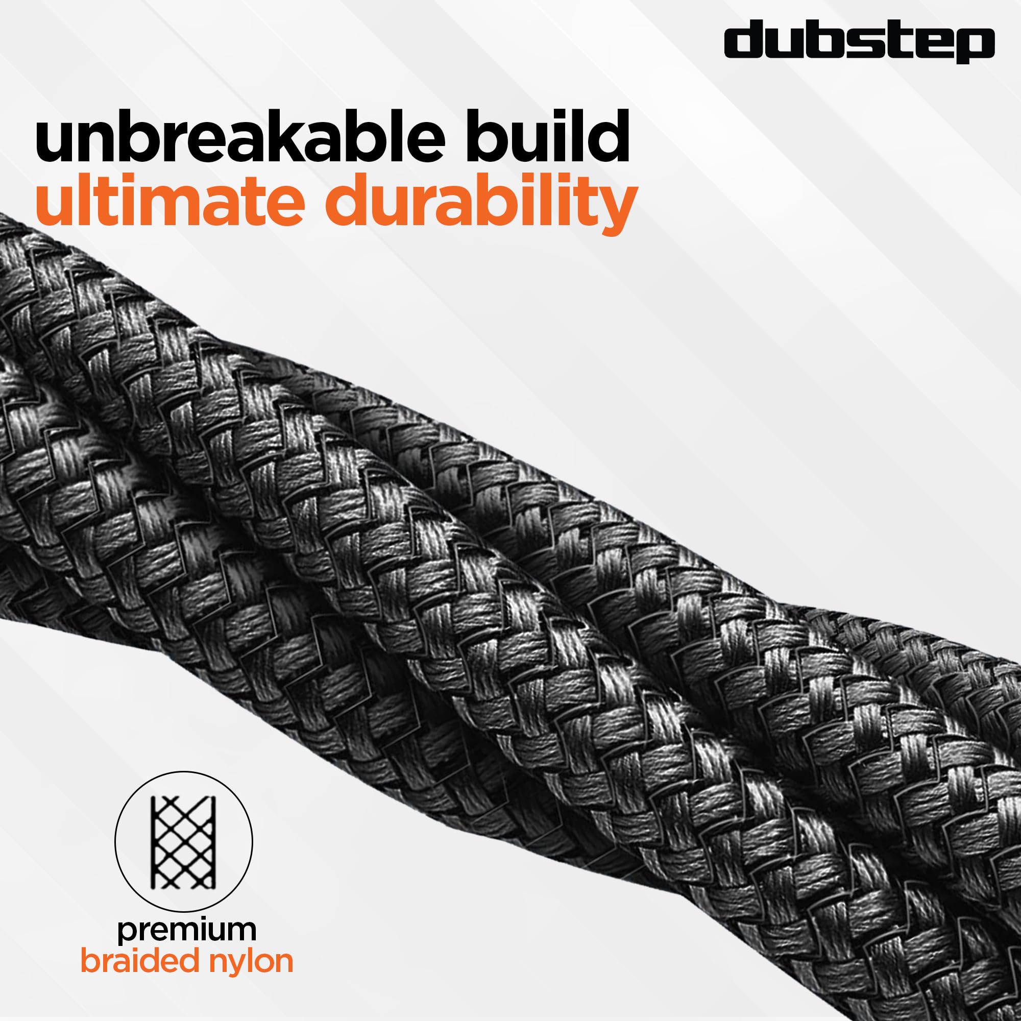 Ultra Durable 18W Micro USB Charging Cable - Tangle-Free, Nylon Braided, 3.1A Fast Charging for Dubstep Blaze & Other Devices - Perfect for Travel, Office & Home Use (Black)