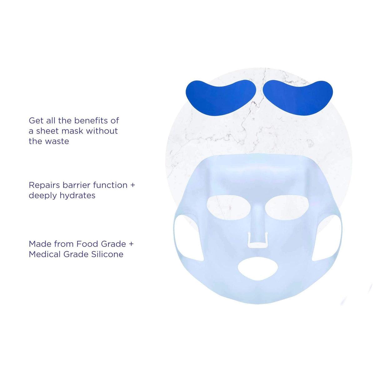 Reusable Silicone Face Mask Cover & Eye Mask Set - Soft Washable Skincare Accessories for Spa, Travel & Home Relaxation