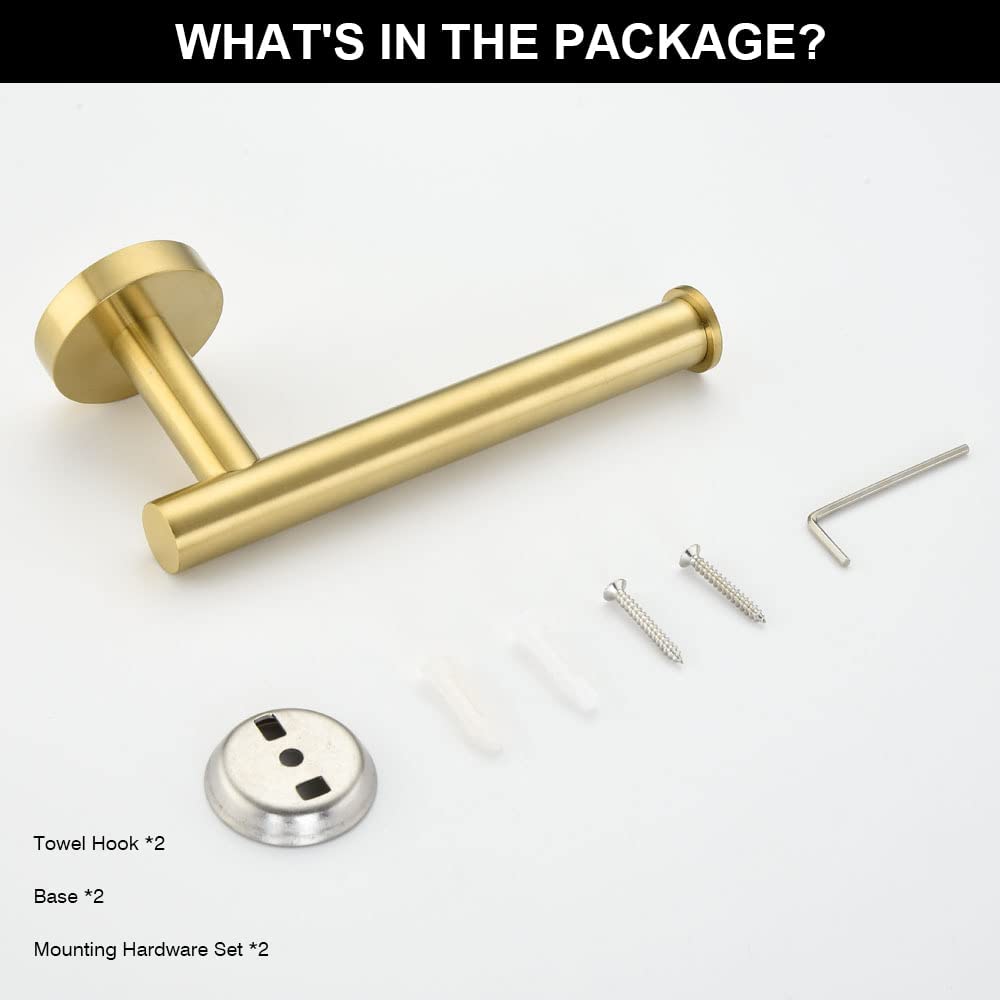 Brushed Gold Toilet Paper Holder - Modern Square Stainless Steel Wall Mount Bathroom Tissue Roll Holder (5.51 Inch) - Perfect for Contemporary Homes, Luxury Hotels & Spa Bathrooms