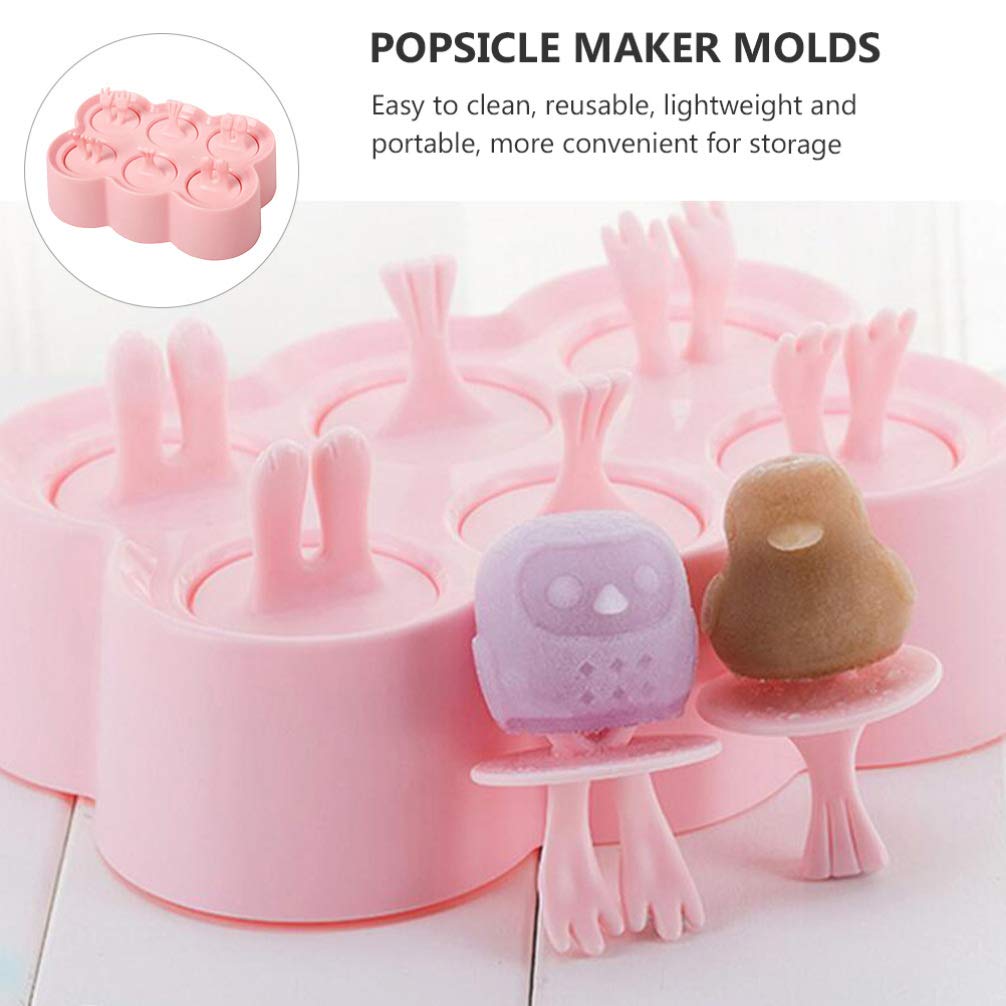 DOITOOL 4-Pack Round Silicone Ice Cube Molds with Animal Shapes - Reusable Popsicle Molds for Homemade Ice Cream, DIY Ice Pops, and Colorful Frozen Treats - Perfect for Parties, Summer Snacks, and Kids' Desserts