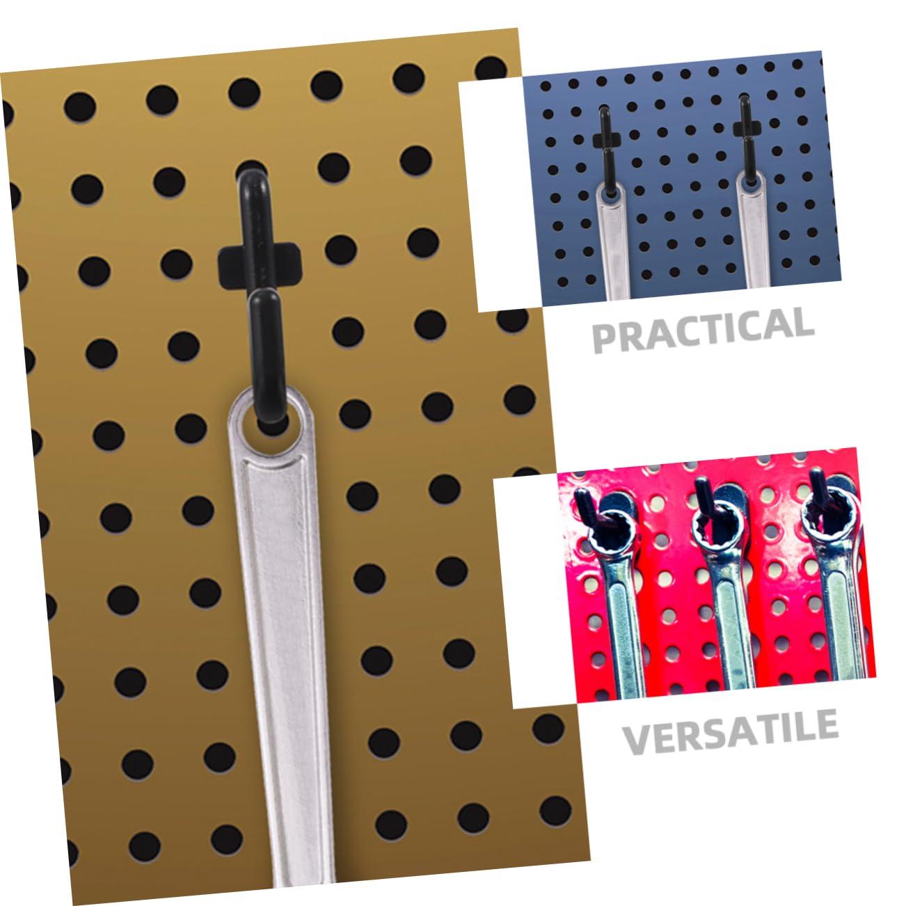 CATIEBYE Pegboard Hooks Set - 50 Pieces Heavy Duty Wall Hooks for Garage Tool Organization, Workshop Storage & DIY Projects - Durable Plastic Hooks with Easy Installation - Perfect for Home, Garage, Office & Retail Displays