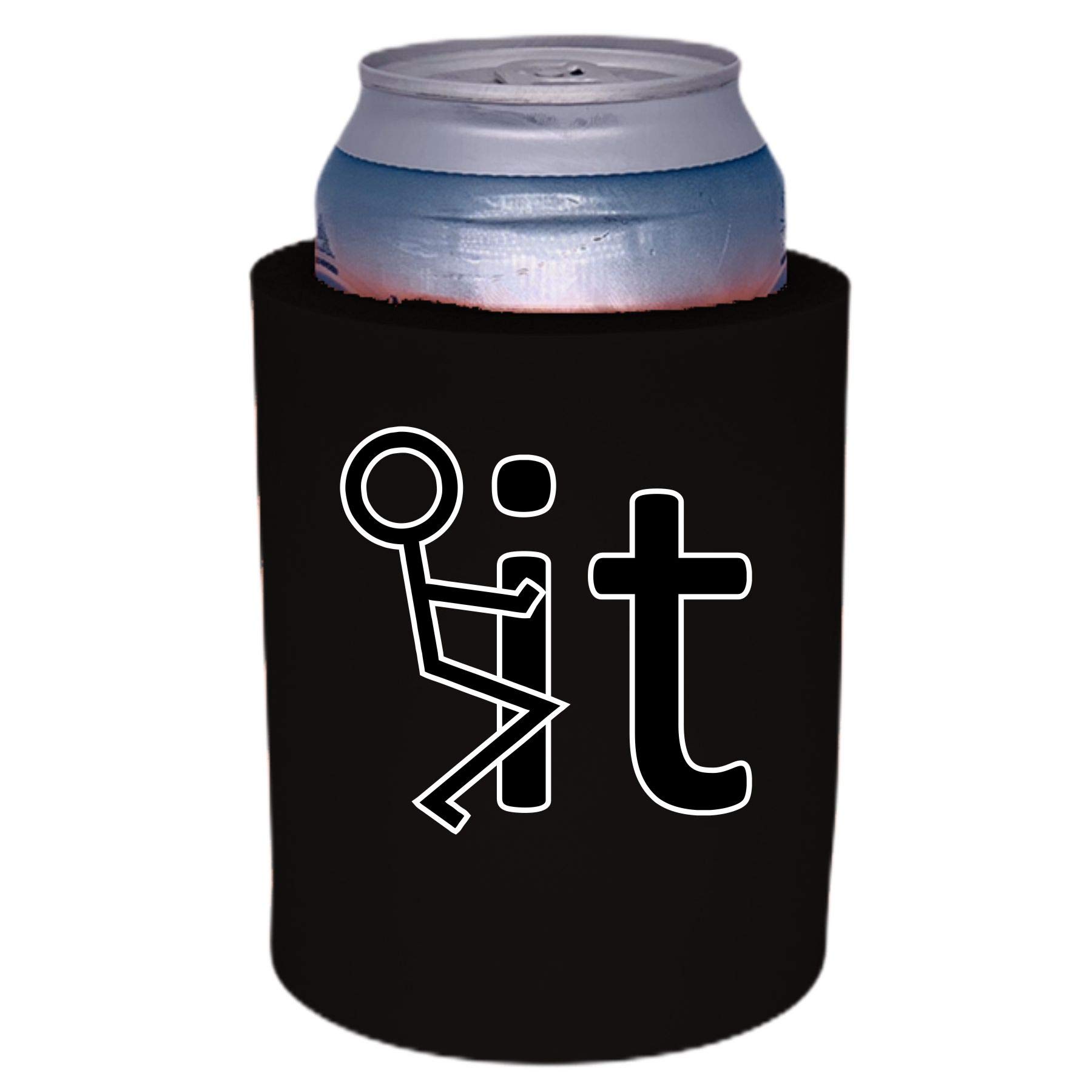 Fck It Thick Foam Can Coolie - Insulated Beer Koozie for Cans (Black, 1-Pack) - Perfect for Parties, BBQs, and Outdoor Events
