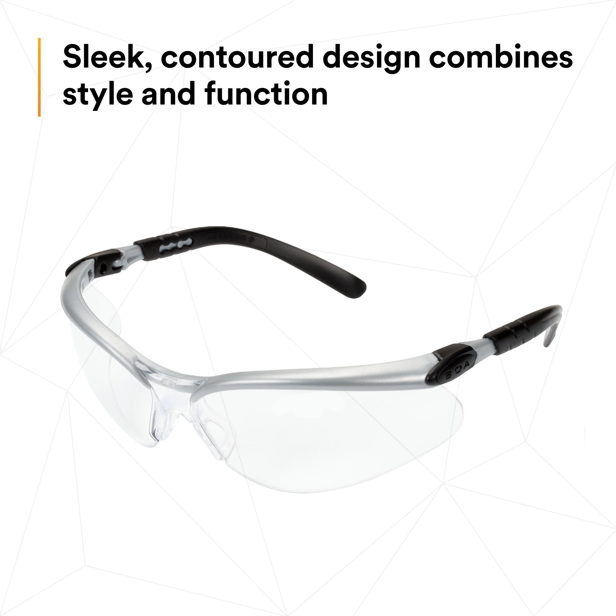 3M BX Protective Eyewear 11380 - Clear Anti-Fog Safety Glasses with Silver/Black Frame - ANSI Z87.1 Certified for Workplace, Construction & DIY Projects