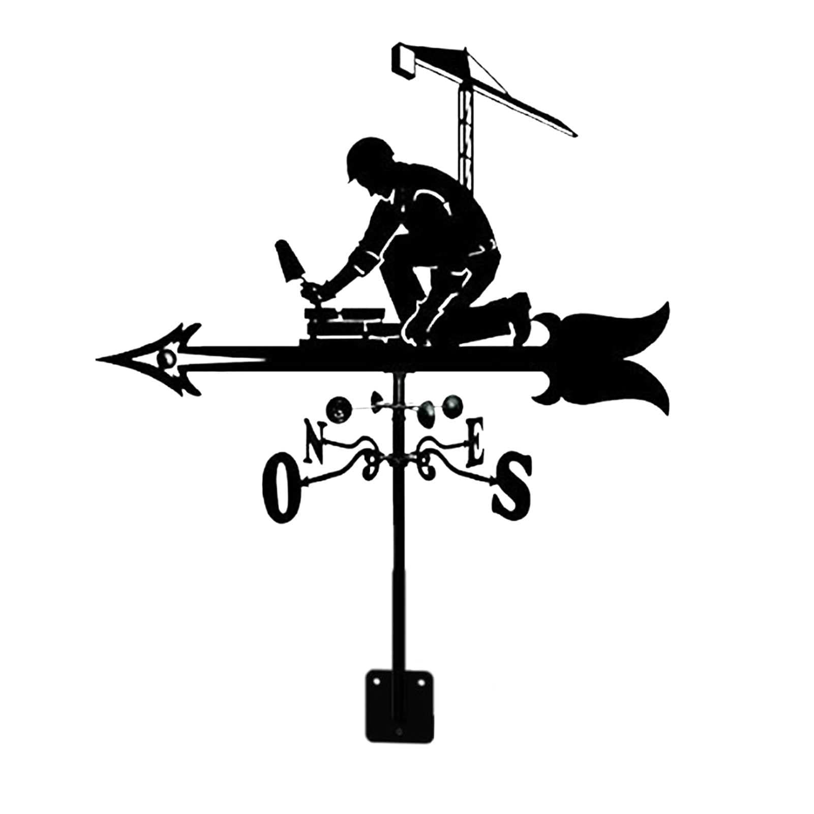 ANCHA Store Black Character Weathervanes - Stainless Steel Painted Weatherproof Wind Direction Indicator for Outdoor Garden Decoration | Perfect for Backyard, Farmhouse & Roof Top Decor