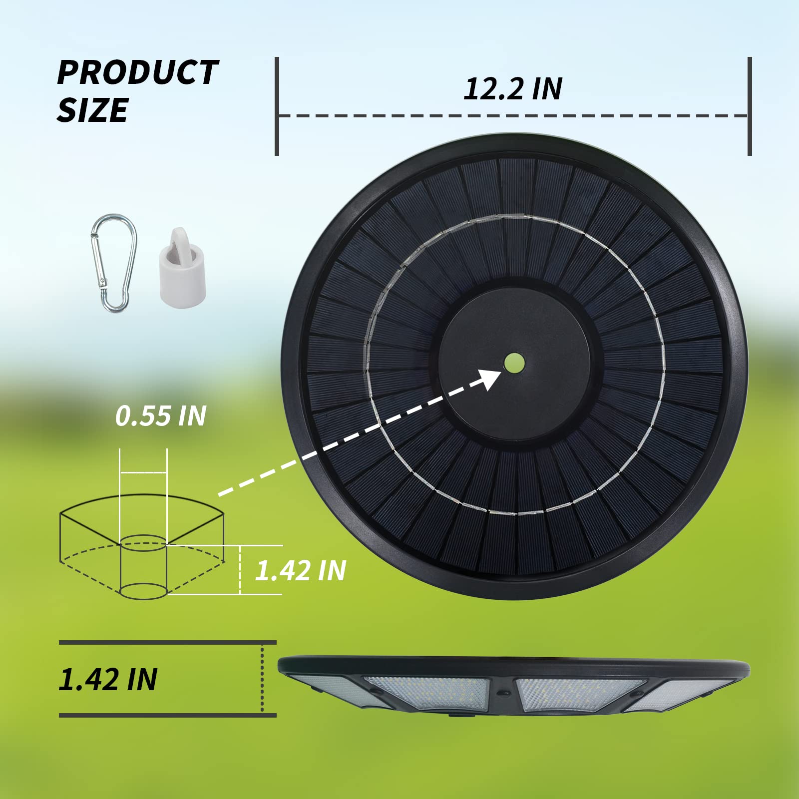 Solar Flag Pole Light Outdoor - 266 LED Super Bright 4200lm Dusk to Dawn Flagpole Light for 15-25 Ft In-Ground Flag Poles (Black) - Perfect for Patriotic Displays, Garden Decor & Nighttime Flag Illumination