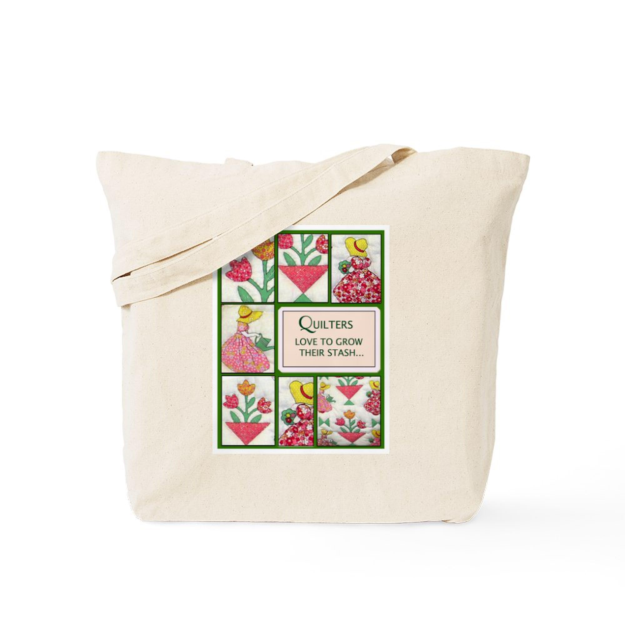 Gardening & Quilting Tote Bag - Natural Canvas Reusable Shopping Bag for Women | Eco-Friendly Grocery, Craft Supplies & Farmers Market Tote