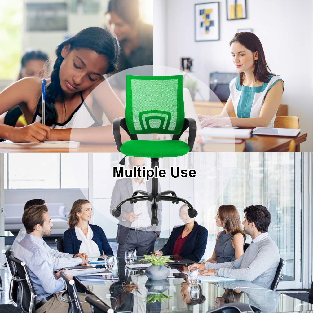 Ergonomic Mesh Office Chair with Adjustable Lumbar Support & Armrests - Comfortable Computer Desk Chair for Adults & Professionals - Perfect for Home Office, Gaming, and Workspace (Green)
