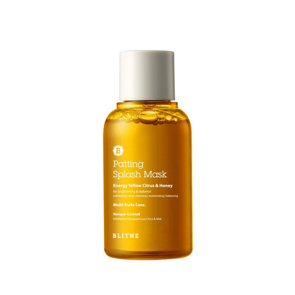 BLITHE Patting Splash Mask - Energy Yellow Citrus & Honey Hydrating Facial Treatment (70ml) for Glowing Skin | Korean Skincare Routine, Morning & Night Use