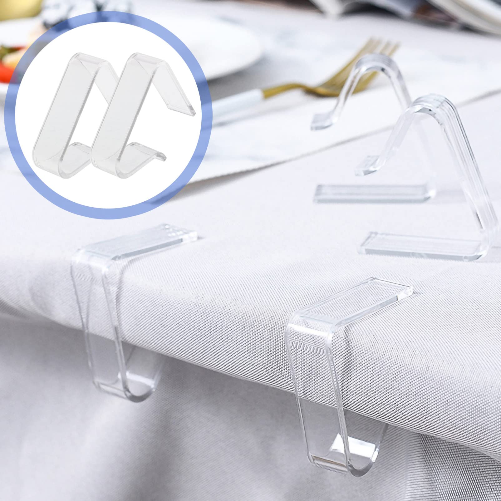 Yardwe 4-Pack Heavy Duty Plastic Tablecloth Clips for Outdoor Picnics - Large Triangle Table Cloth Holders for Picnic Tables, Dinner Parties & Outdoor Dining - Secure Table Cover in Windy Conditions