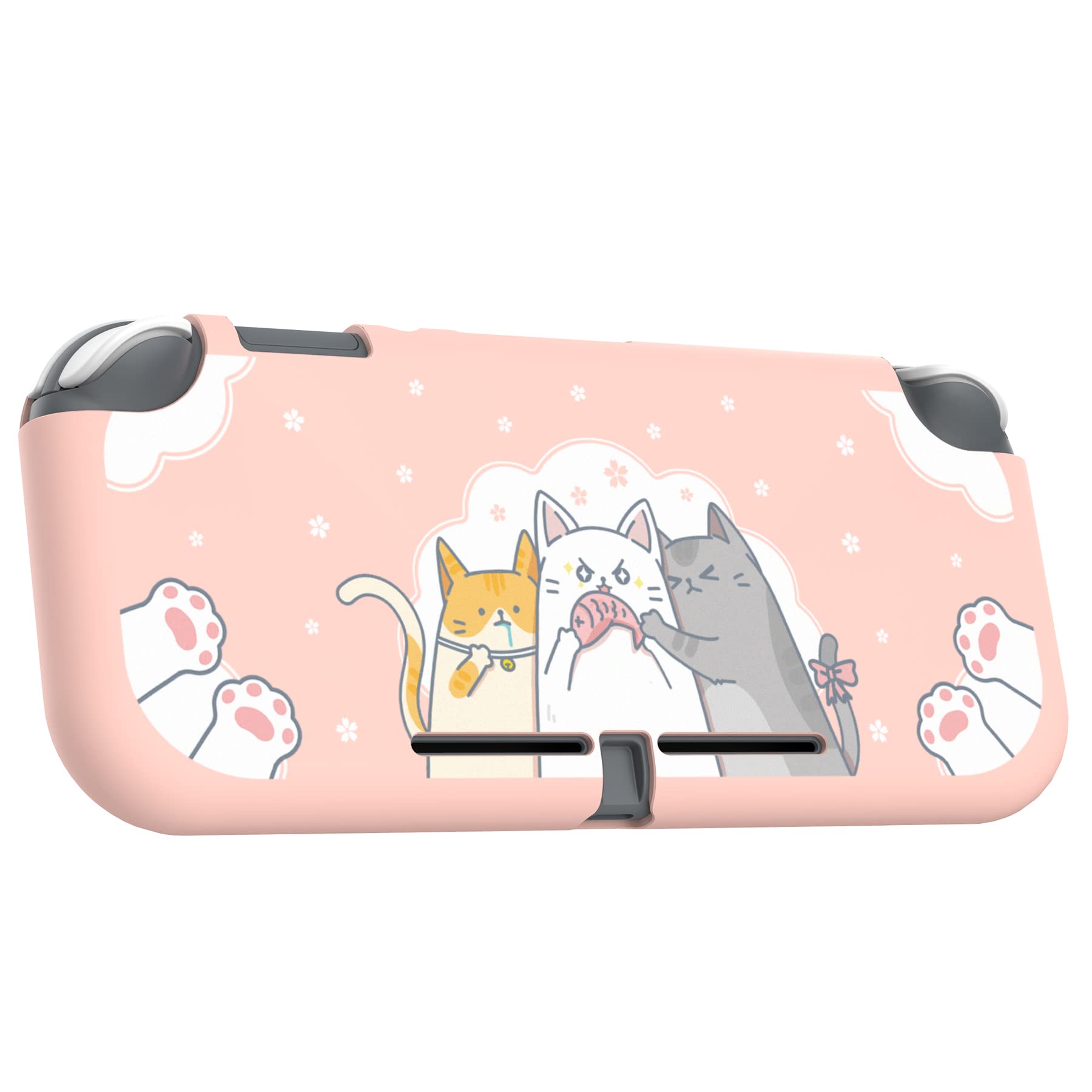 PlayVital Hungry Kitties Custom Protective Case for Nintendo Switch Lite - Soft TPU Slim Cover with Anti-Scratch Design | Perfect for Gaming, Travel & Everyday Protection