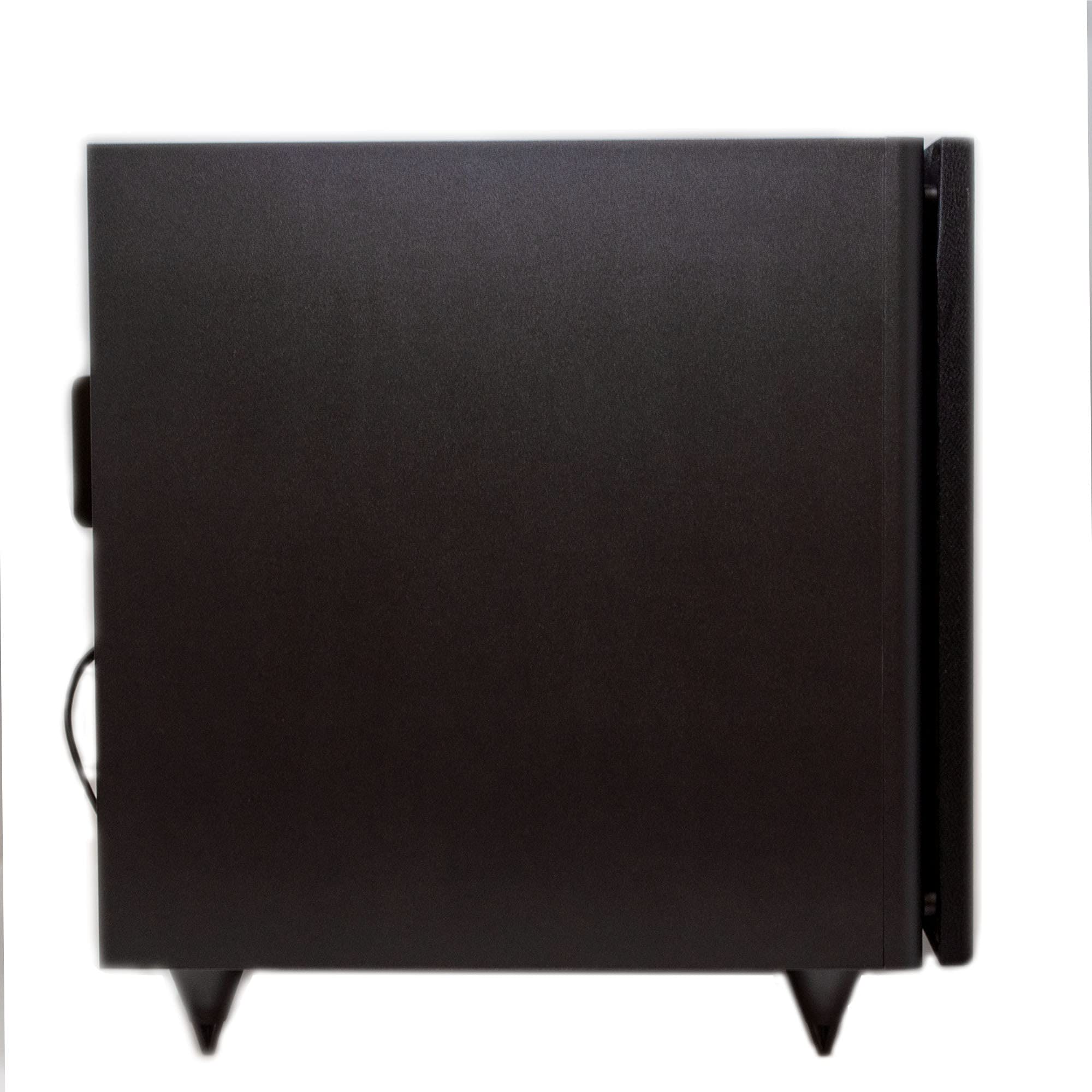 Legrand OnQ HT5104 10-Inch 5000 Series Amplified Subwoofer - 50Hz-200Hz Frequency, Floor Standing Speaker with Volume Control & Power Switch, Line Input/Output Options - Black (1 Count) - Perfect for Home Theater & Audio Systems