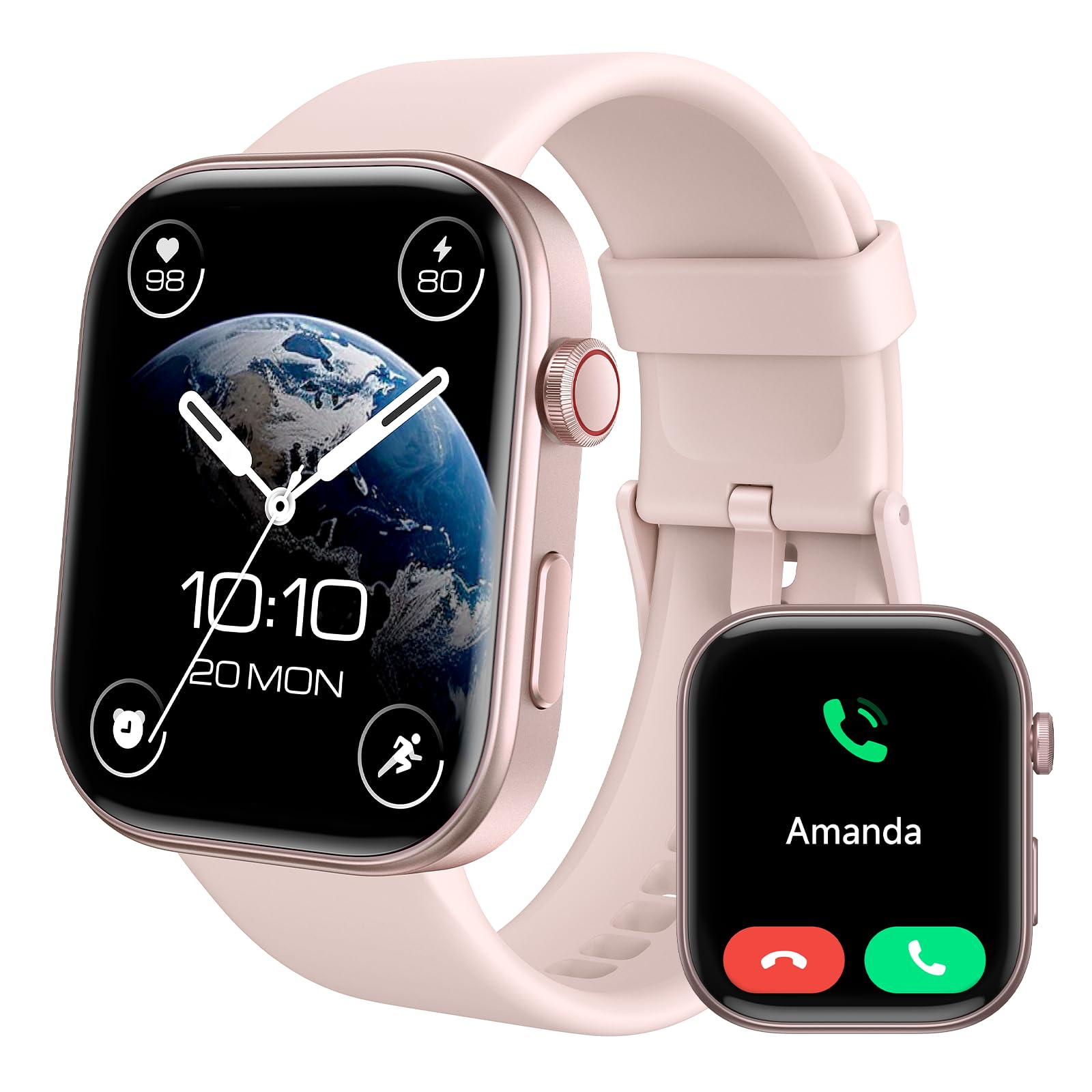 Fitpolo GTX12 Smart Watch for Women - Pink & Black Fitness Tracker with Heart Rate Monitor, Compatible with Android & iPhone, Perfect for Running, Workouts & Daily Activity Tracking