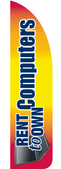 Rent to Own Computers - Affordable Laptop & Desktop Leasing for Home & Business | Sidewalk Feather Flag Banner Advertising
