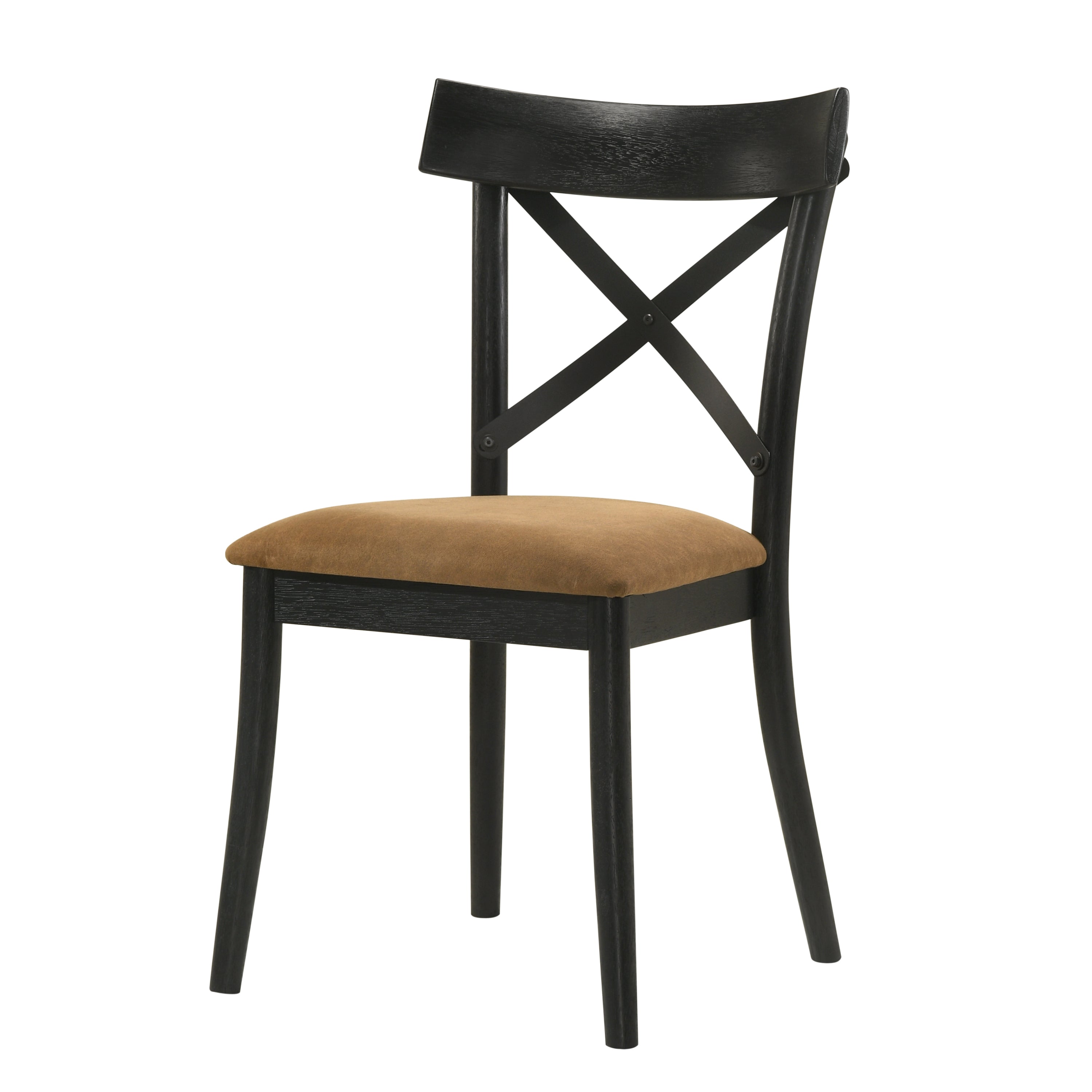 Brown and Black Side Chairs (Set of 2) - Modern Dining Room Accent Chairs for Kitchen, Living Room, or Office