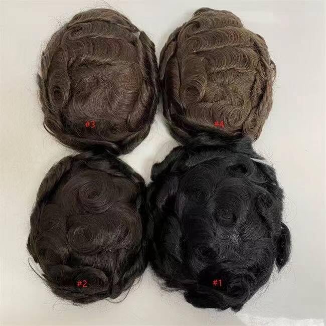 Premium European Human Hair Toupee for Men - HD Soft Fine French Lace 10x8 Straight Hair Replacement System (Color #1B40) | Natural-Looking Hairpiece for Thinning Hair & Baldness | Perfect for Daily Wear, Special Occasions & Professional Settings