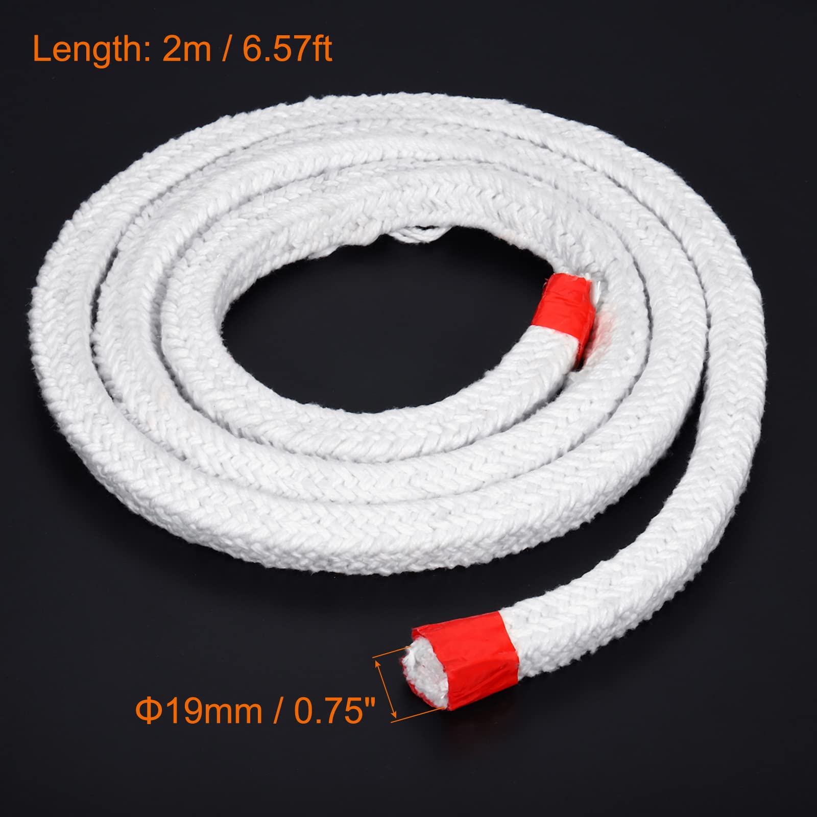 High-Temperature Ceramic Fiber Rope 6.57ft x 49/64