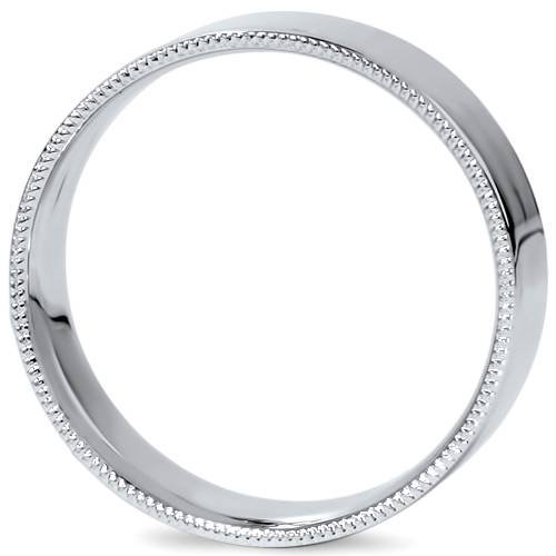 Men's 6mm High Polished Milgrain Wedding Band Ring - Classic Comfort Fit for Engagement, Anniversary & Everyday Wear
