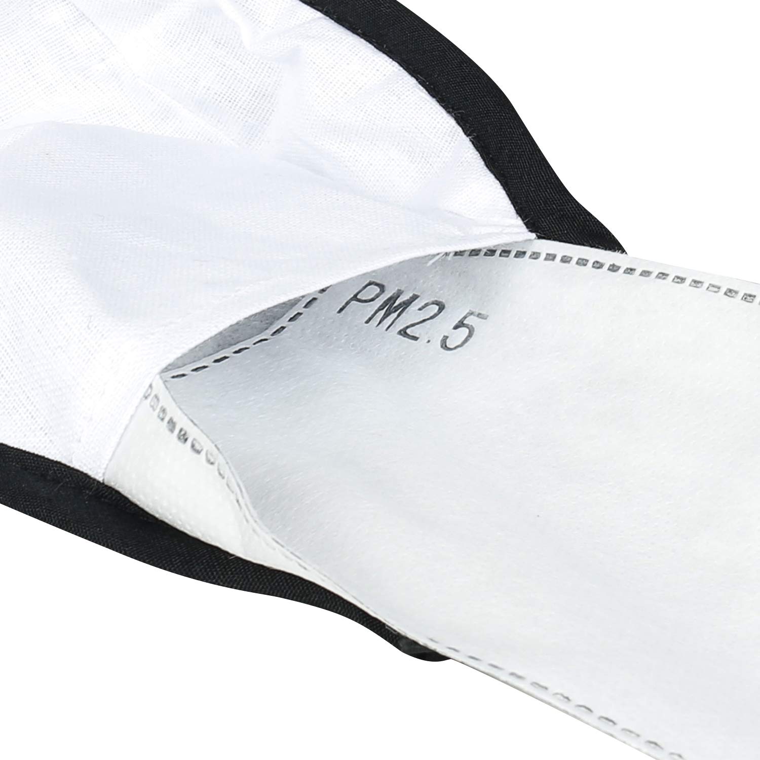 ililily Black Cotton Washable Nose Wire Face Mask with Filter Pocket - Reusable Wide Coverage Protection (10-Pack) for Daily Use, Travel & Public Safety