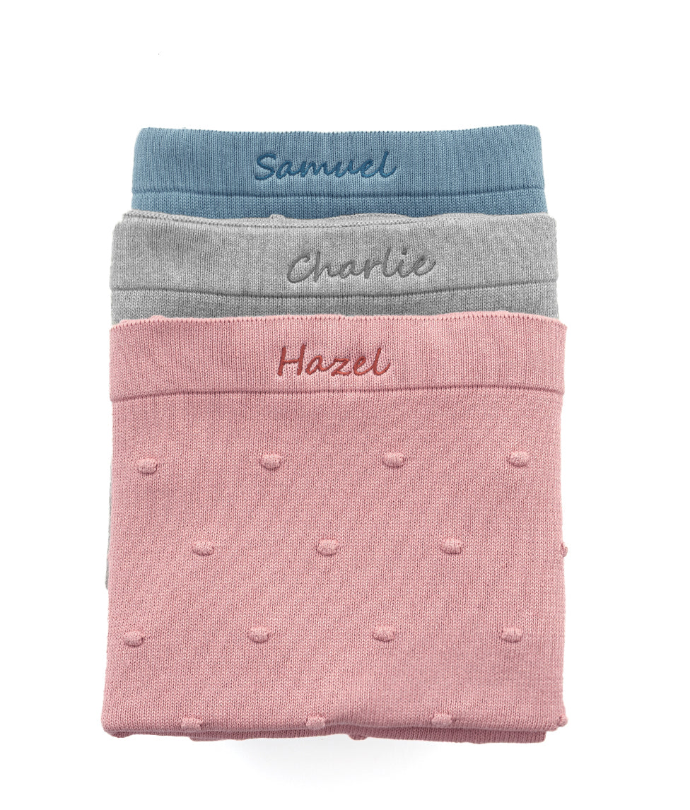 Personalized Baby Blanket - Soft Bobble Blue Knit Blanket for Newborns | Perfect for Nursery, Swaddling & Photo Props