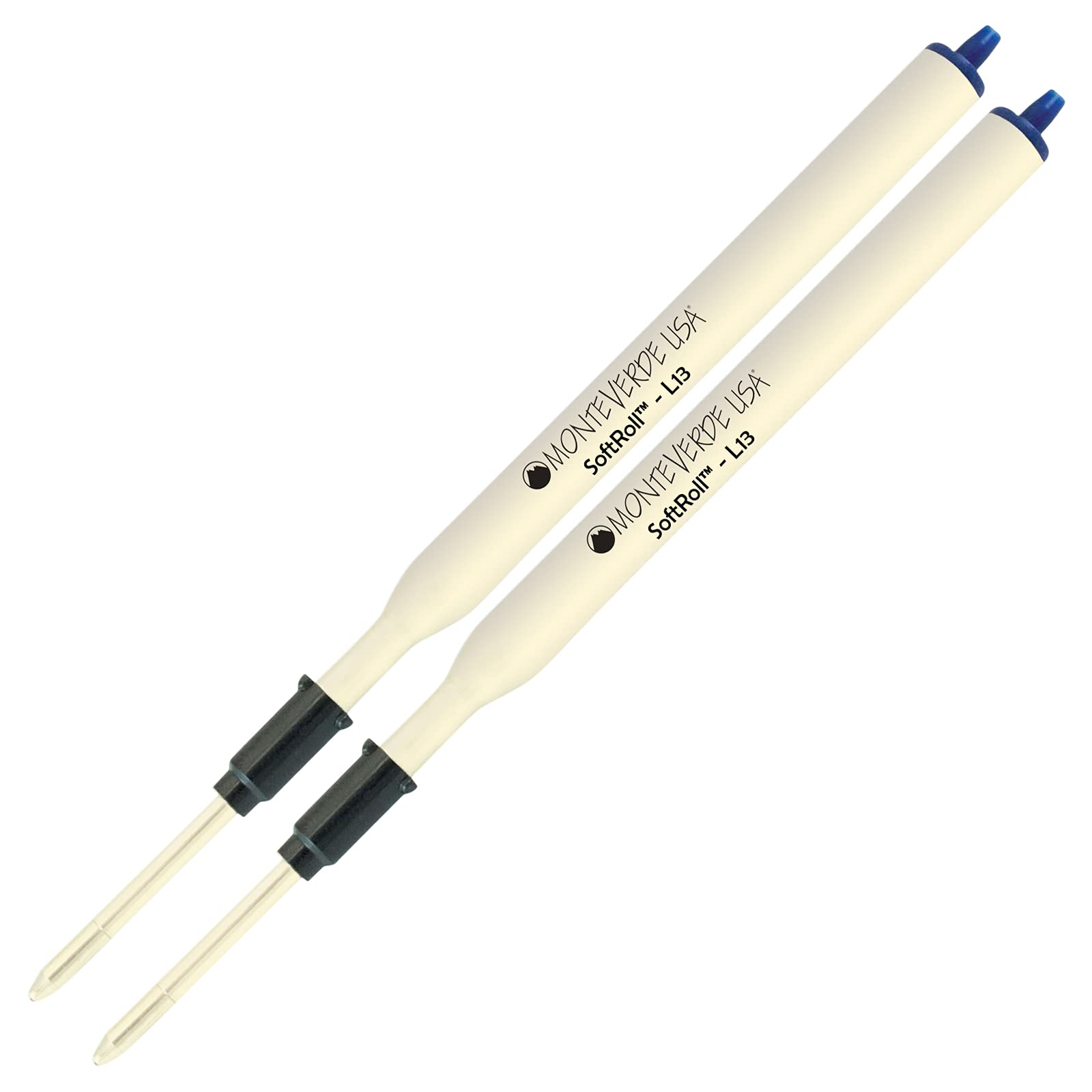 Monteverde Soft Roll Ballpoint Refill for Lamy Pens - Blue/Black Ink - 2 Pack (L132BB) - Smooth Writing for Office, School & Daily Use