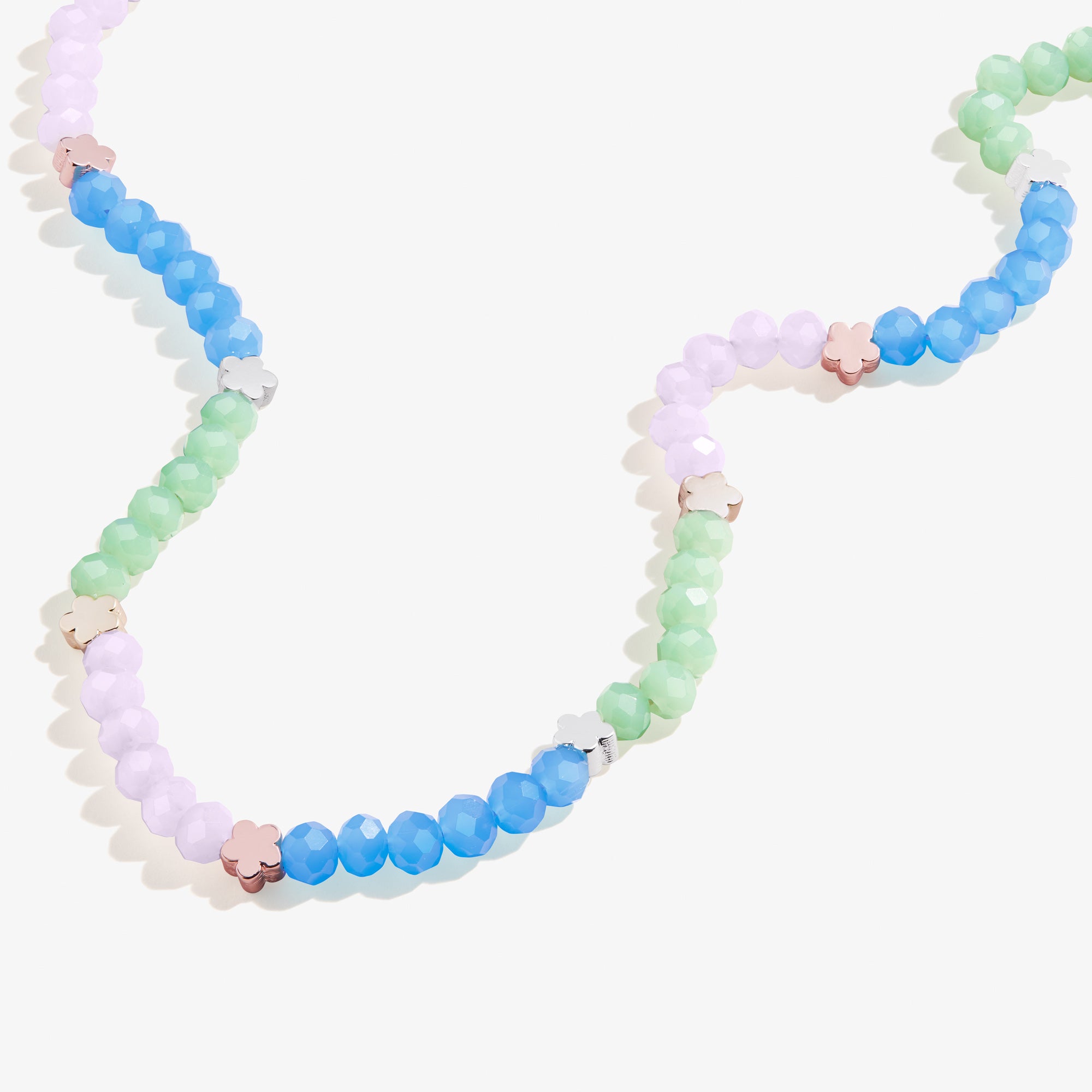 Adjustable Flower & Bead Tri-Color Necklace for Women | Elegant Boho Jewelry for Parties, Weddings & Everyday Wear