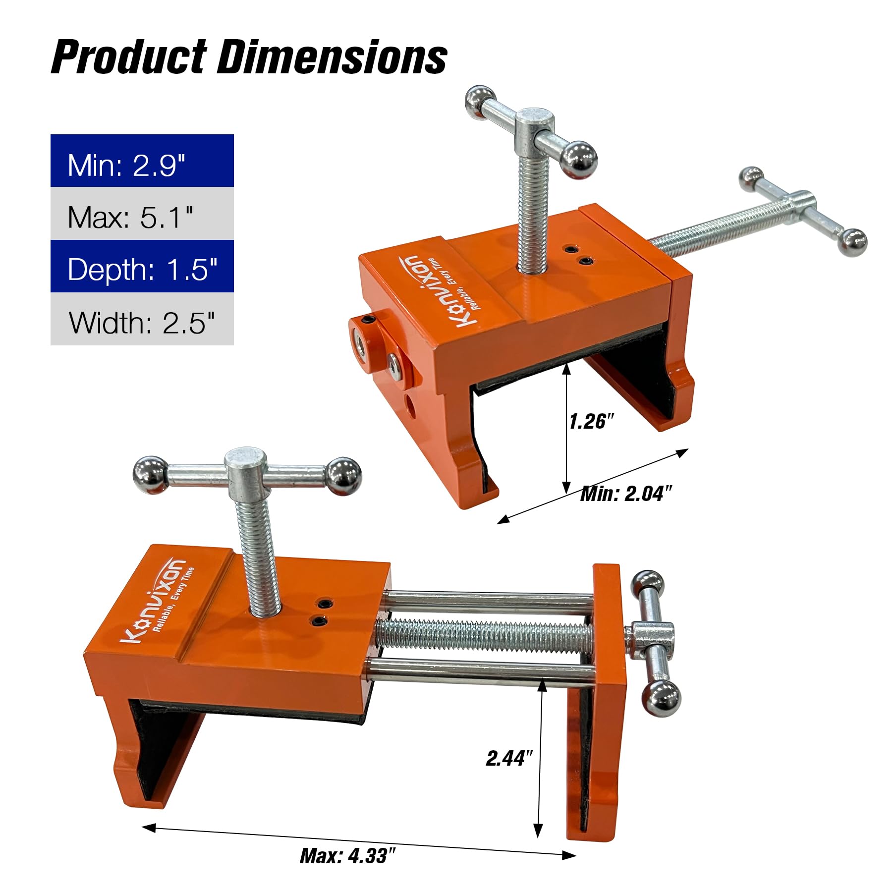 2 Pack Cabinet Clamps with Mini L Hex Key Set - 440LBS Gap-Free Claw Clamps for Woodworking & Cabinet Installation - Cabinet Face Frame Clamps with Drilling Hole - Perfect for DIY Home Projects & Professional Woodworking Tools