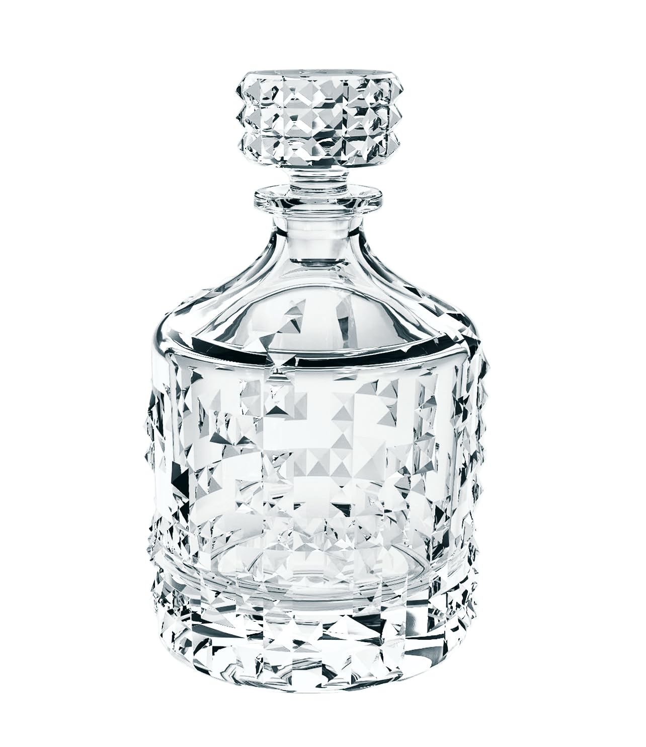 Nachtmann Punk 25 Oz Whiskey Decanter & 12 Oz Crystal Tumbler Set (3-Piece) - Airtight Glass Decanter with Stopper for Bourbon, Scotch, Wine - Modern Durable Barware Gift Set - Perfect for Home Bars, Dinner Parties & Gifting