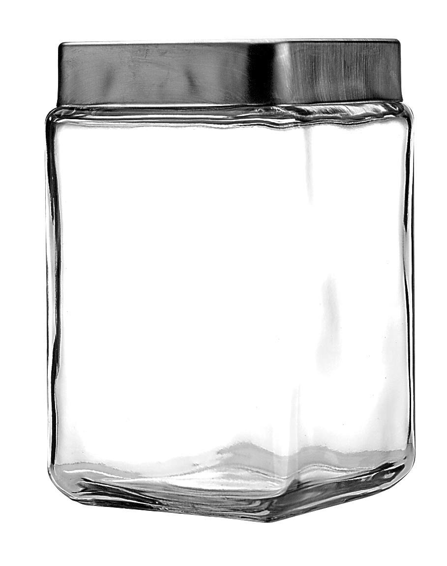 Anchor Hocking 1.5-Quart Glass Storage Jars with Brushed Aluminum Lids - Set of 6 | Airtight Kitchen Containers for Flour, Sugar, Coffee & Dry Goods | Perfect for Pantry Organization & Meal Prep