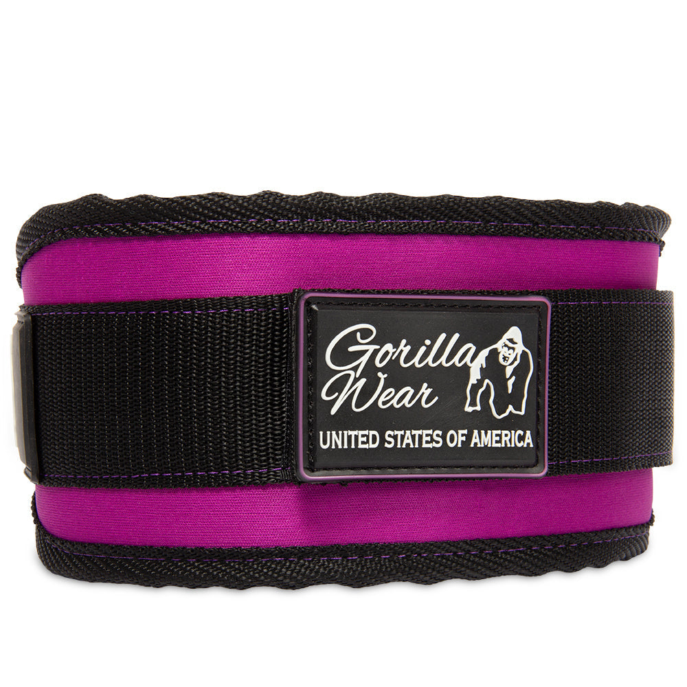 Gorilla Wear 4 Inch Women's Weightlifting Belt - Black/Purple - Premium Gym Belt for CrossFit, Powerlifting & Strength Training