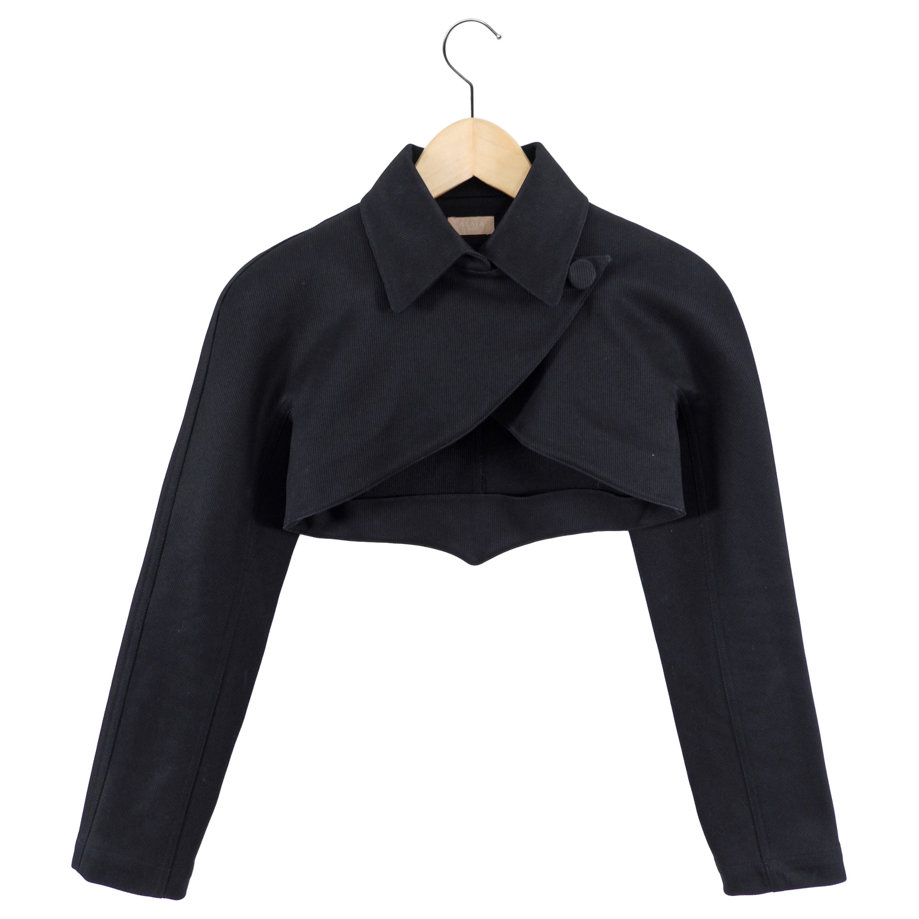 Alaia Black Cotton Crop Bolero Jacket for Women - XS Size | Stylish Summer Cover-Up for Weddings, Parties & Beach Outfits