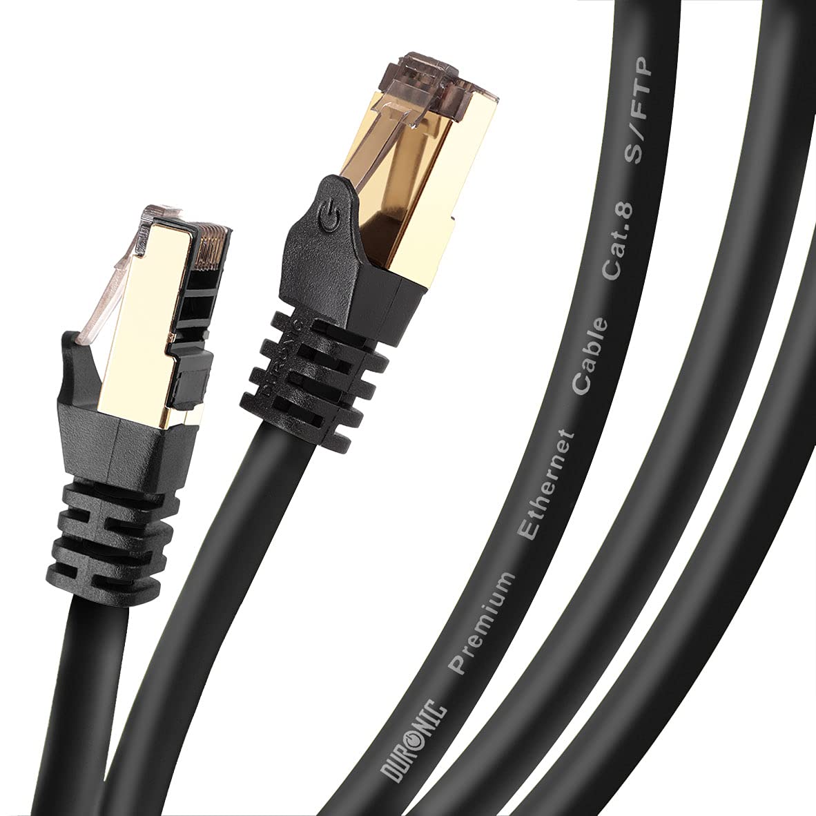 Duronic CAT 8 Ethernet Cable 1M (3.3ft) - High Speed 40Gbps, 2000MHz Shielded Network Cable with Snagless RJ45 Connector - Perfect for Gaming, Streaming & Home Office Setup