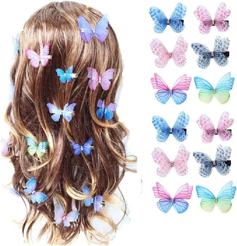 20PCS Realistic Butterfly Hair Clips - Colorful Glitter Barrettes with Alligator Snaps for Women & Girls (Random Colors) | Perfect for Parties, Weddings, and Everyday Hair Styling