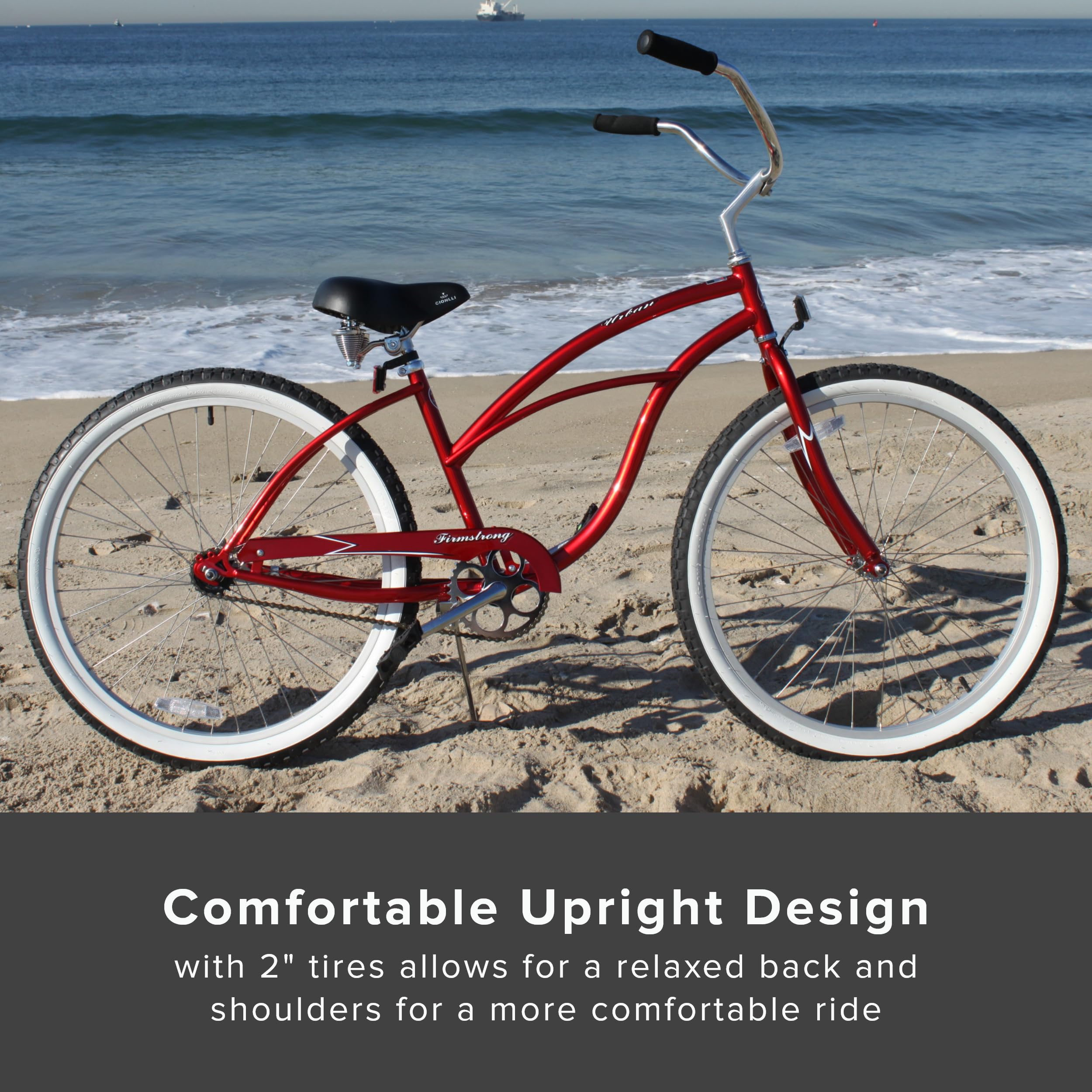 Firmstrong Urban Lady Beach Cruiser Bicycle - Comfortable Women's Bike for Leisure, Commuting & Beach Rides - Perfect for Coastal Cruising, City Commutes & Weekend Relaxation