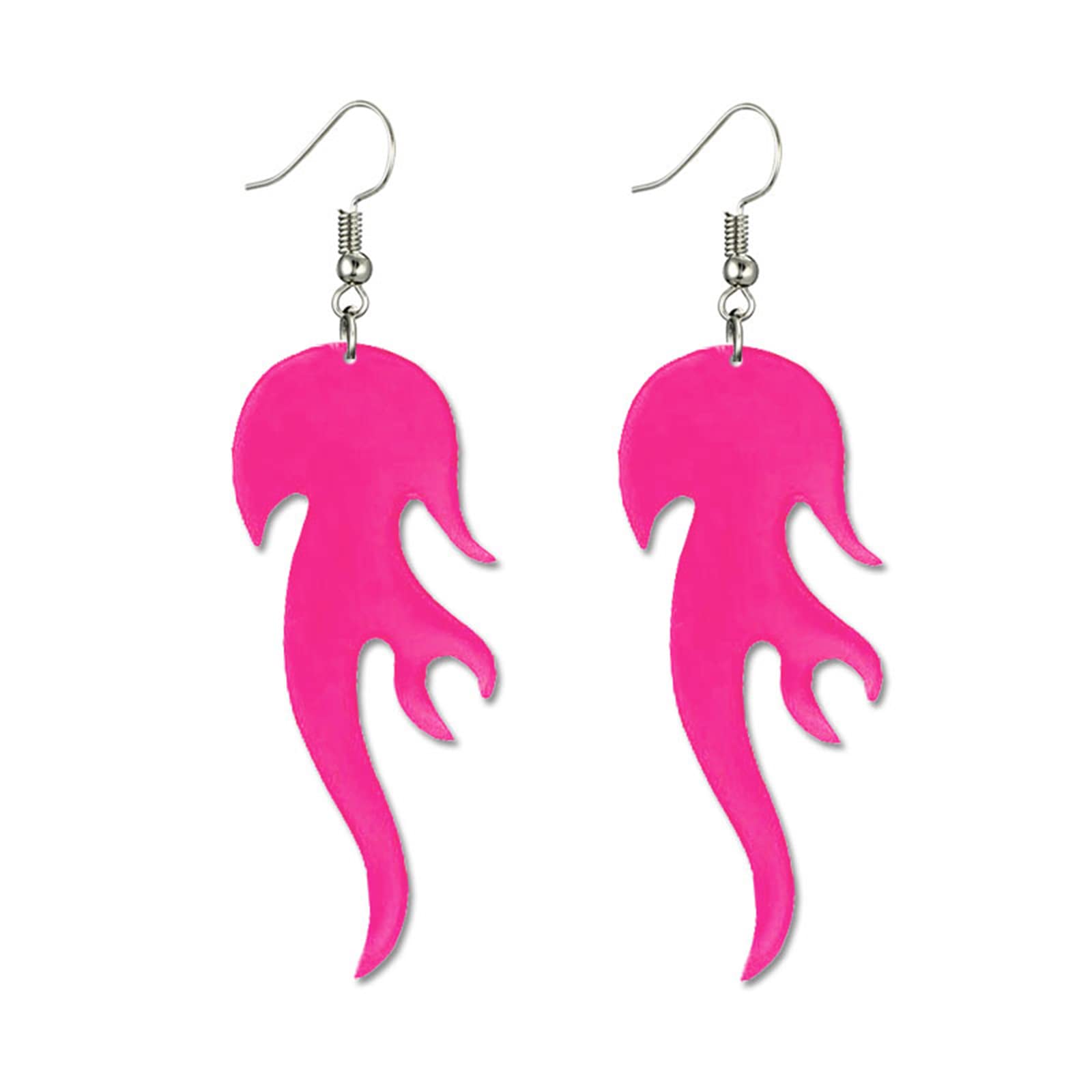 MALOYANVE Acrylic Fire Flame Earrings for Women - Lightweight Geometric Dangle Drop Earrings, Unique Statement Jewelry for Cosplay, Halloween Party, Gifts - Perfect for Costume Parties, Themed Events & Bold Fashion Looks