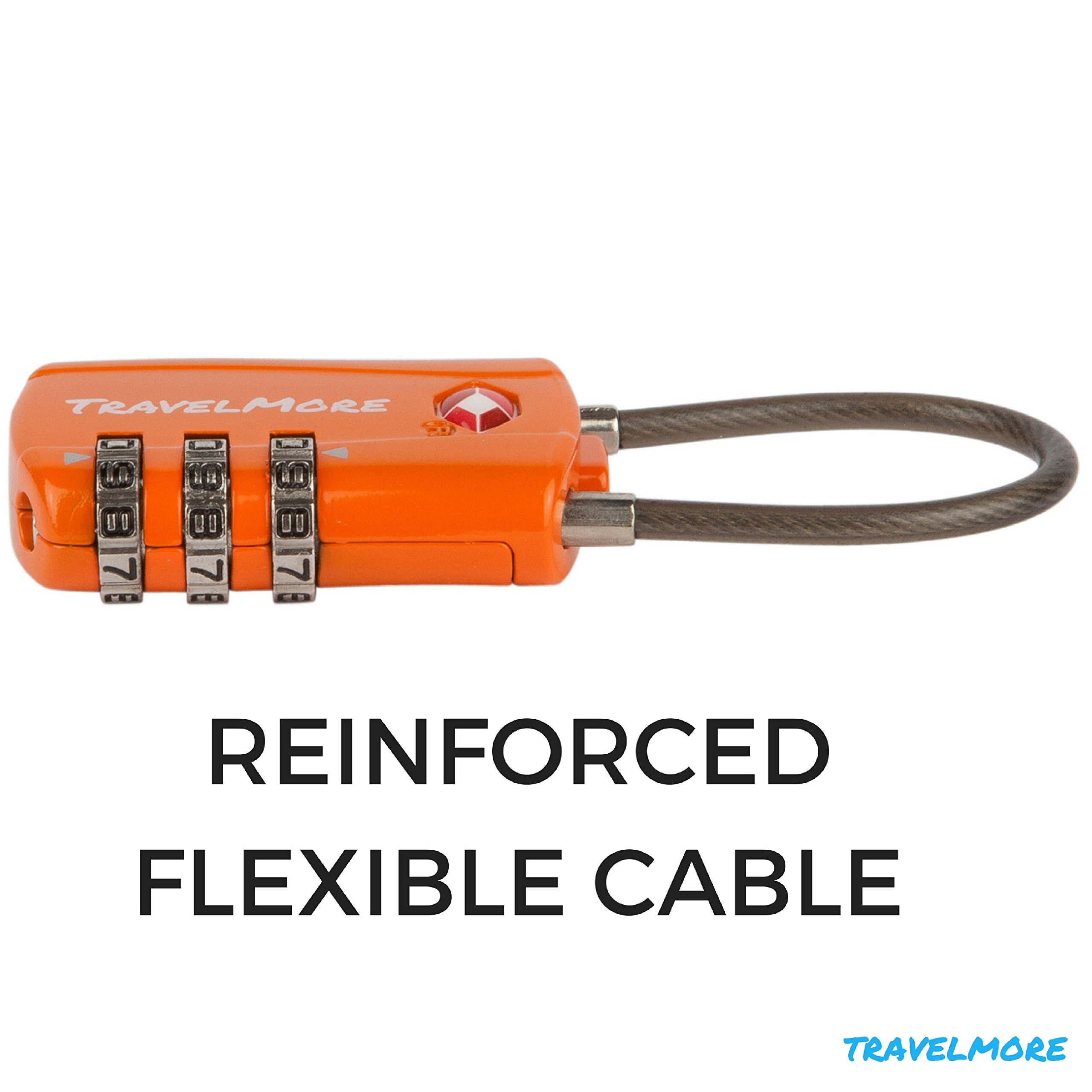 8 Pack TSA Approved Travel Combination Locks for Luggage & Suitcases - 4 Black & 4 Orange - Secure Your Bags During Air Travel & Hotel Stays