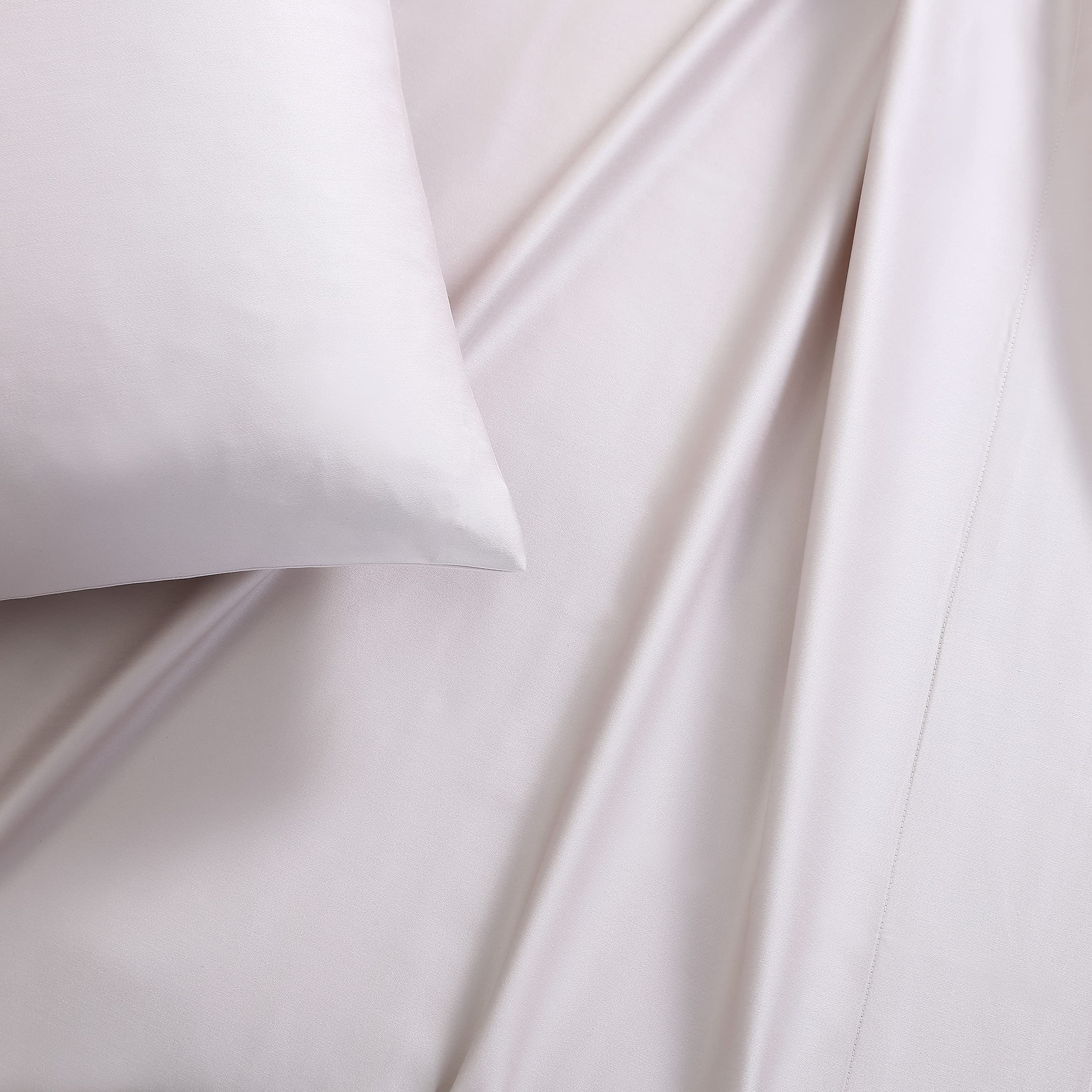 Vera Wang Luxury Sateen Cotton 800 Thread Count King Sheet Set - Ultra Soft & Smooth Bedding Collection in Rose Quartz Pink for Master Bedroom & Guest Room Comfort